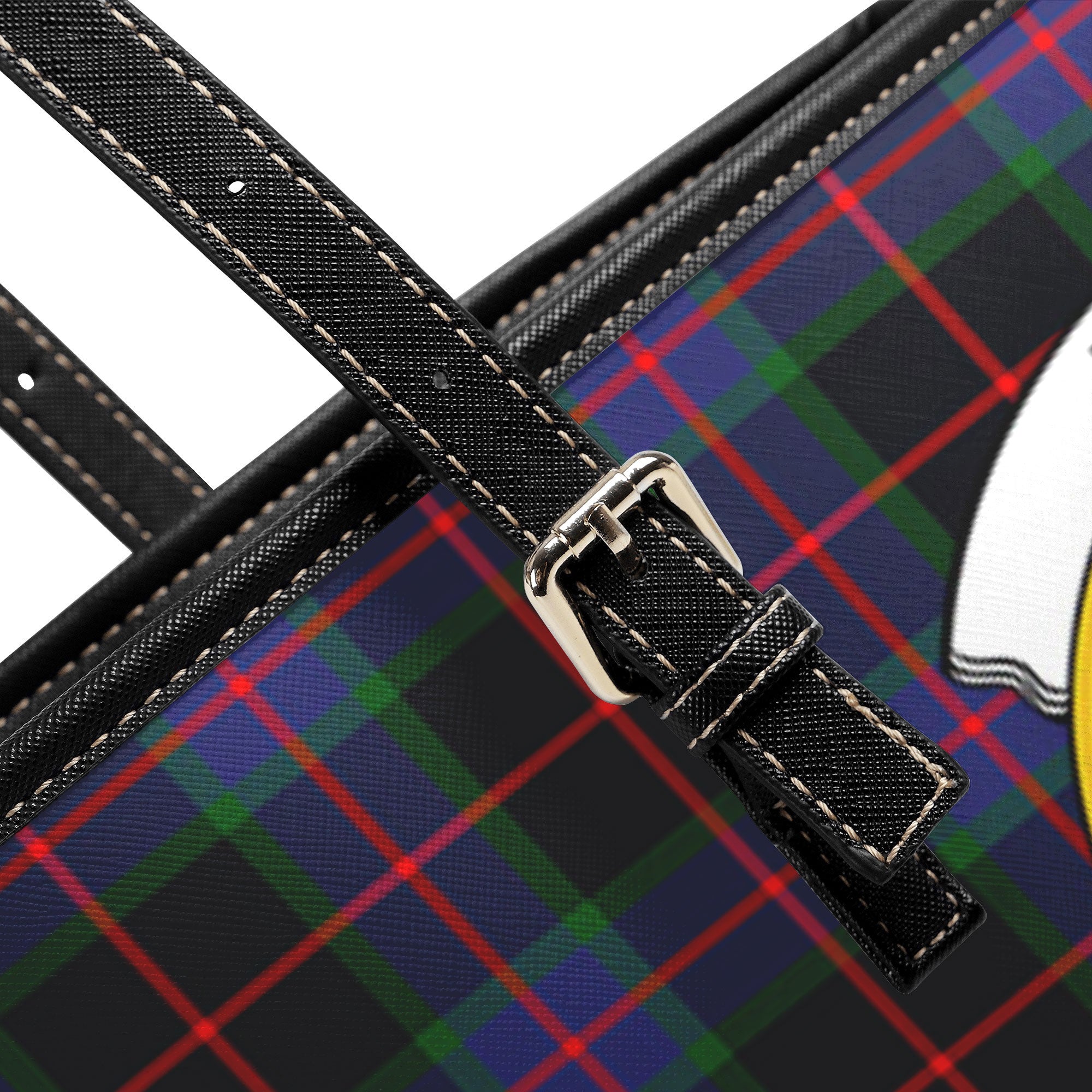 Nairn Tartan Crest Leather Tote Bag