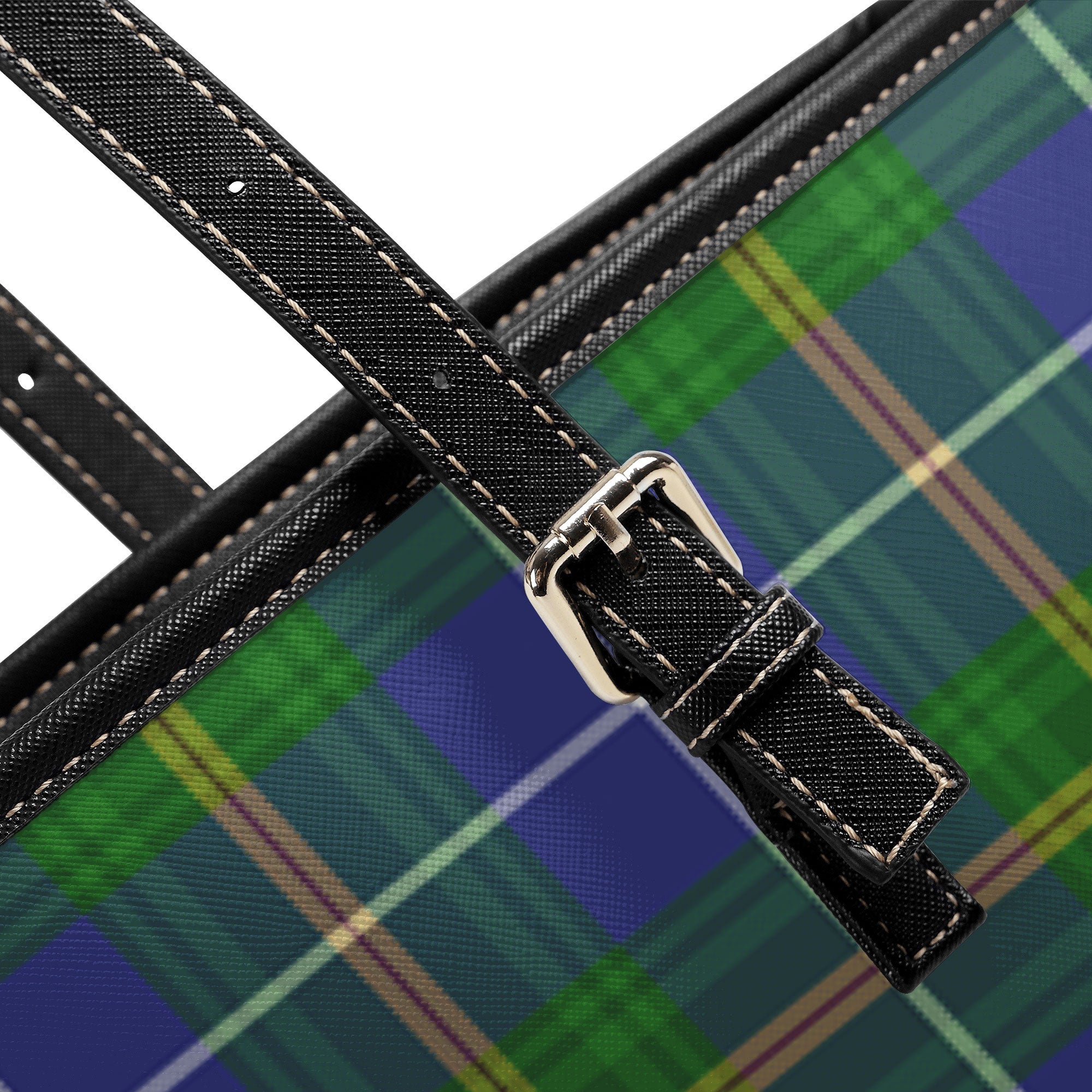 Nova Scotia Tartan Leather Tote Bag