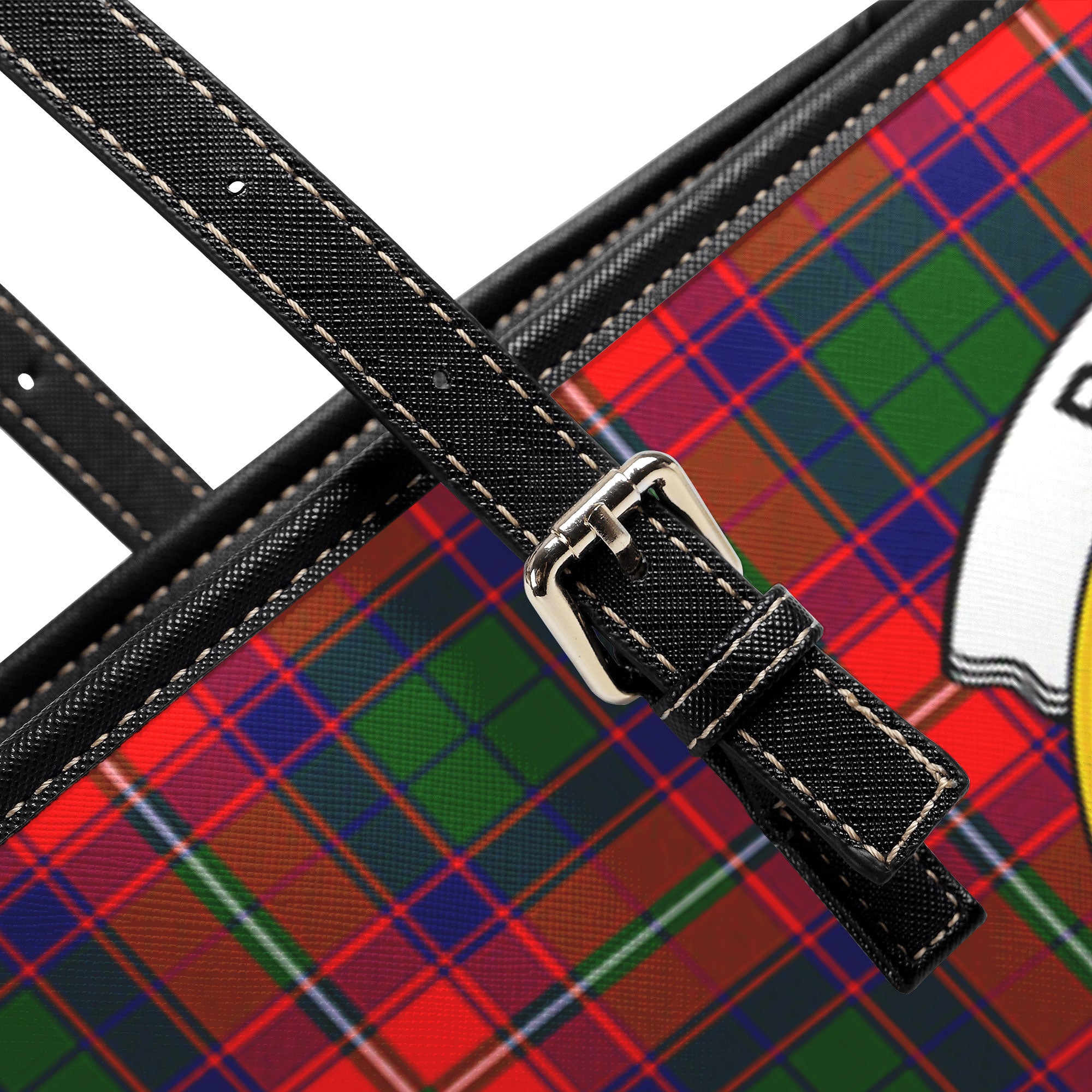 Riddell Tartan Crest Leather Tote Bag