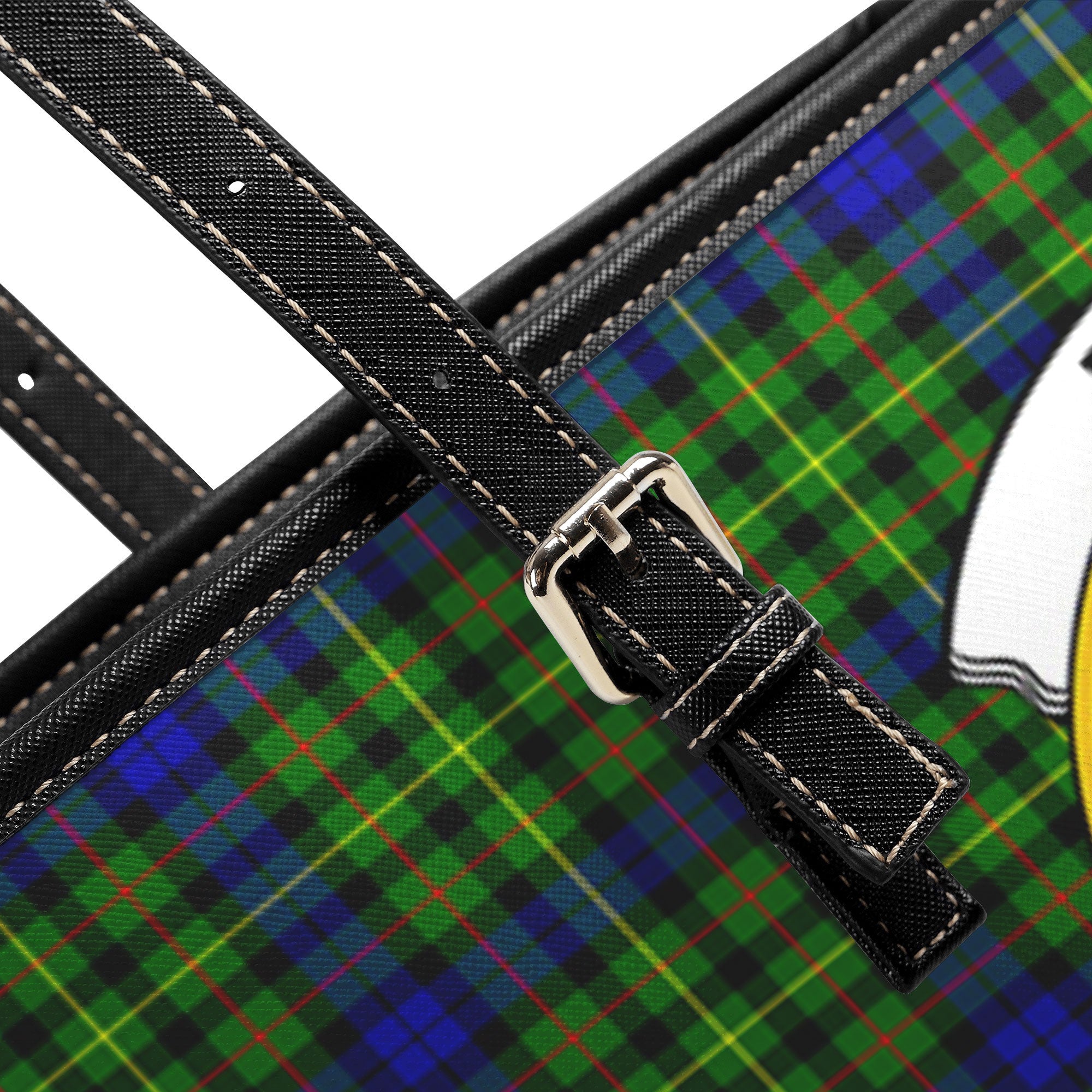 Rollo Modern Tartan Crest Leather Tote Bag