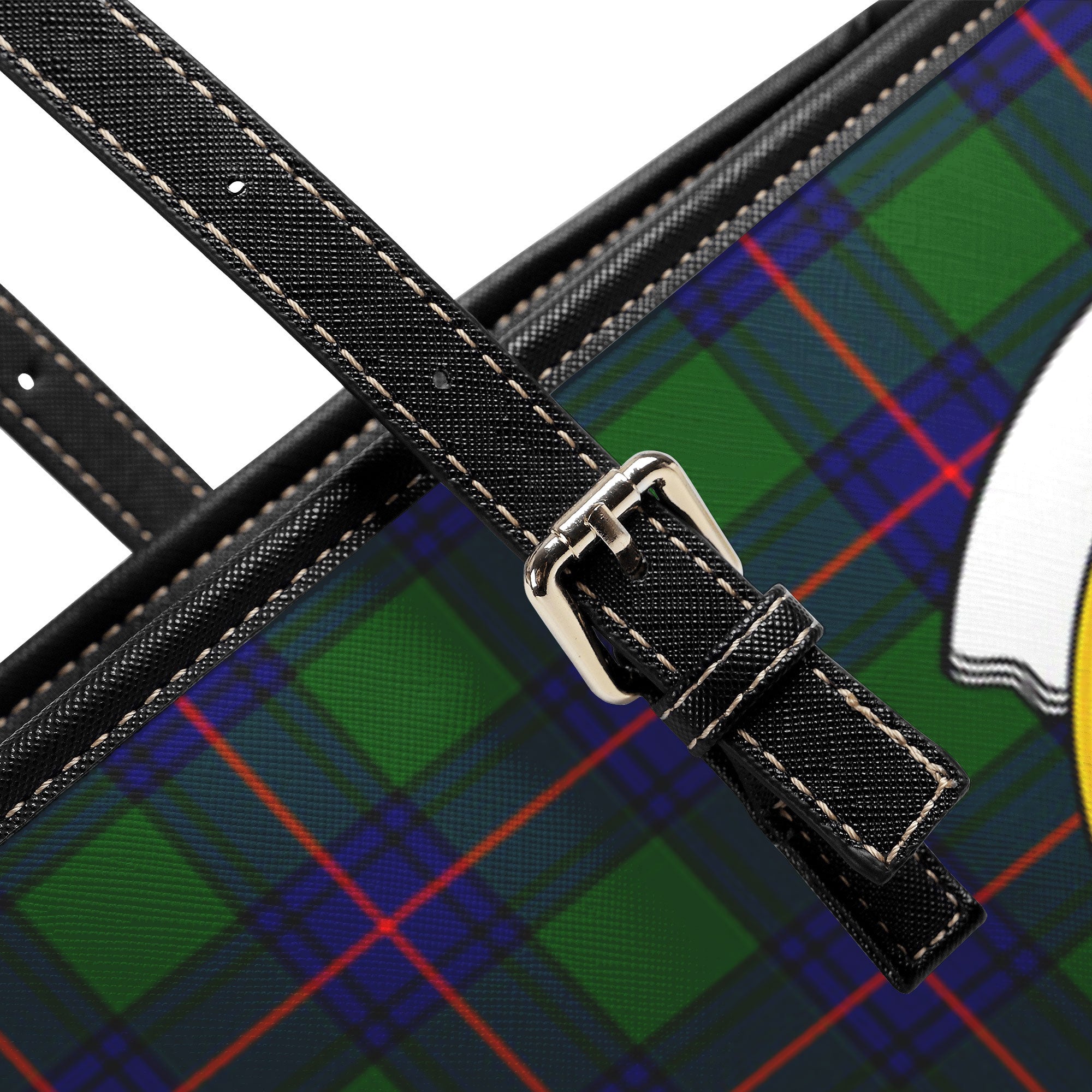 Shaw Modern Tartan Crest Leather Tote Bag