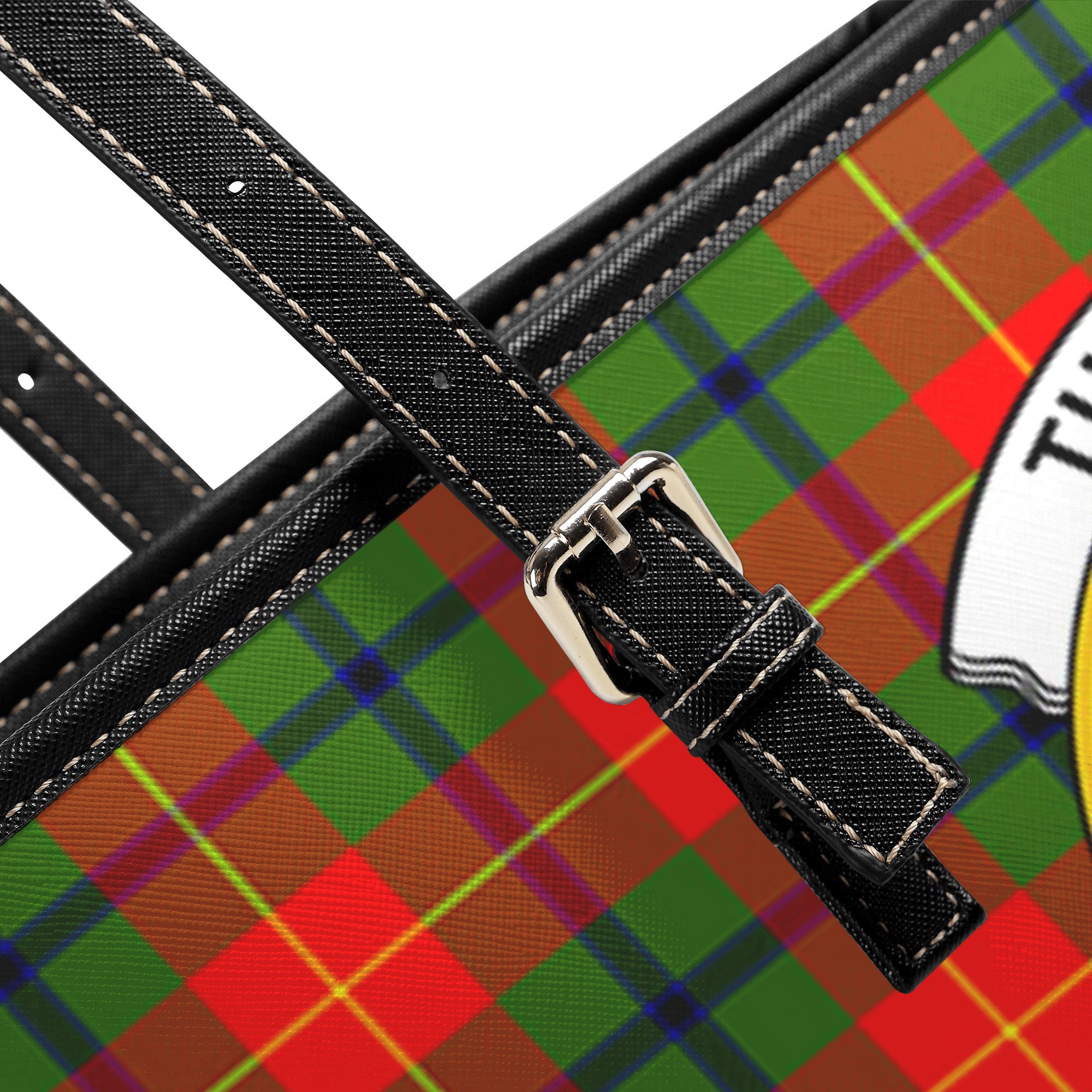 Turnbull Dress Tartan Crest Leather Tote Bag