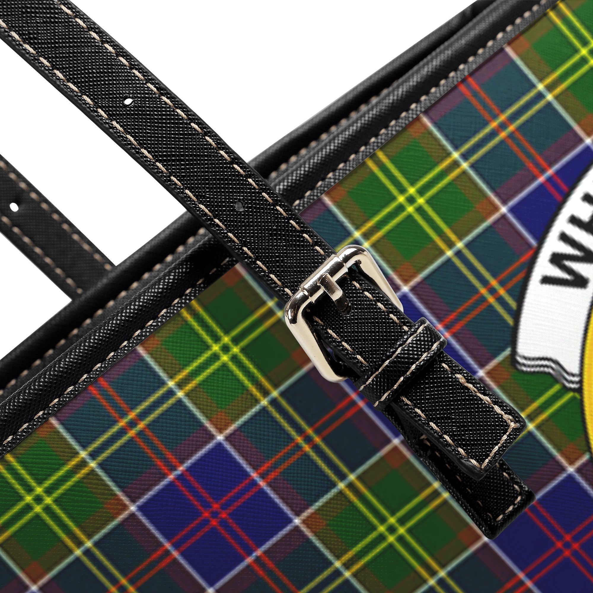 Whiteford Tartan Crest Leather Tote Bag