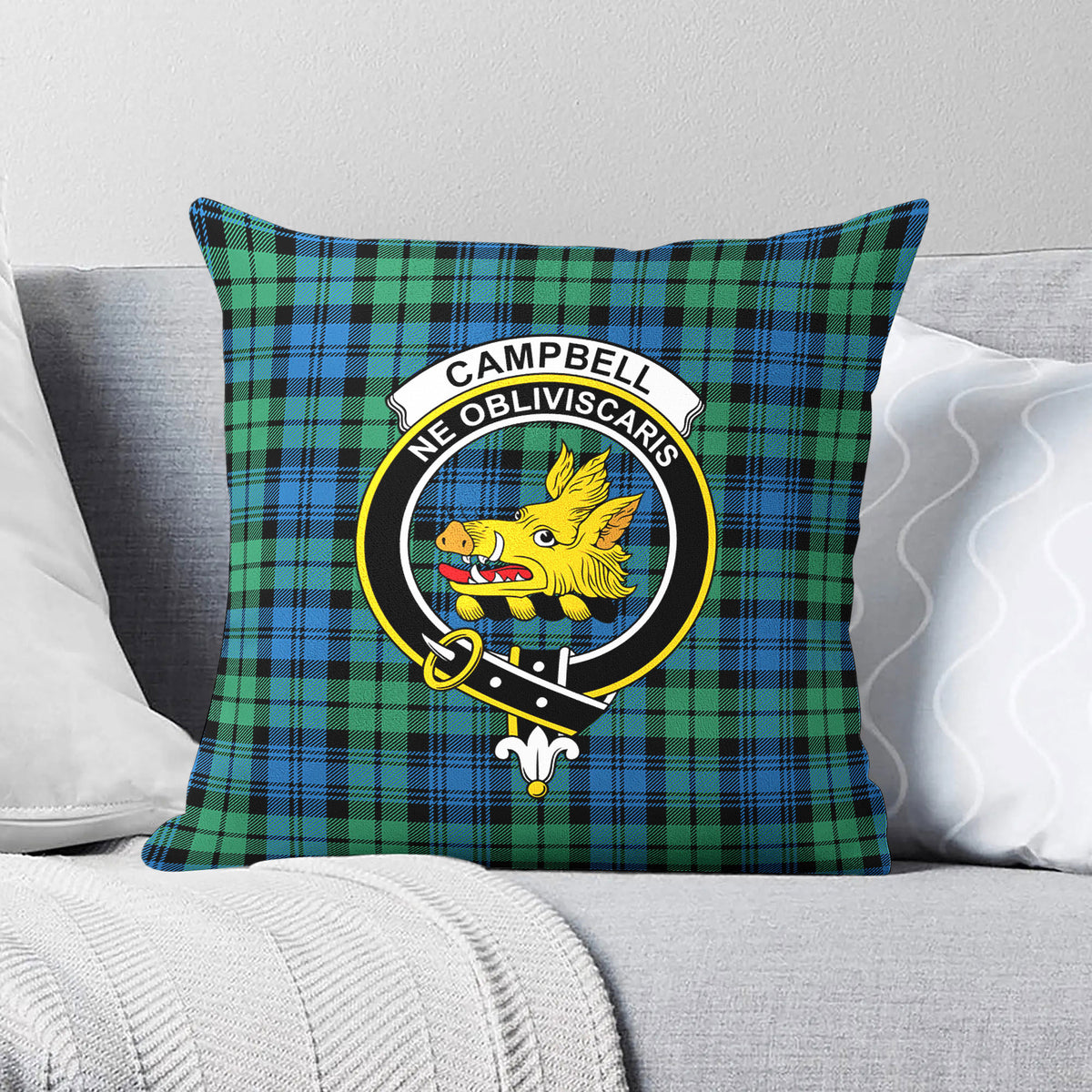 Campbell Ancient 01 Tartan Crest Pillow Cover