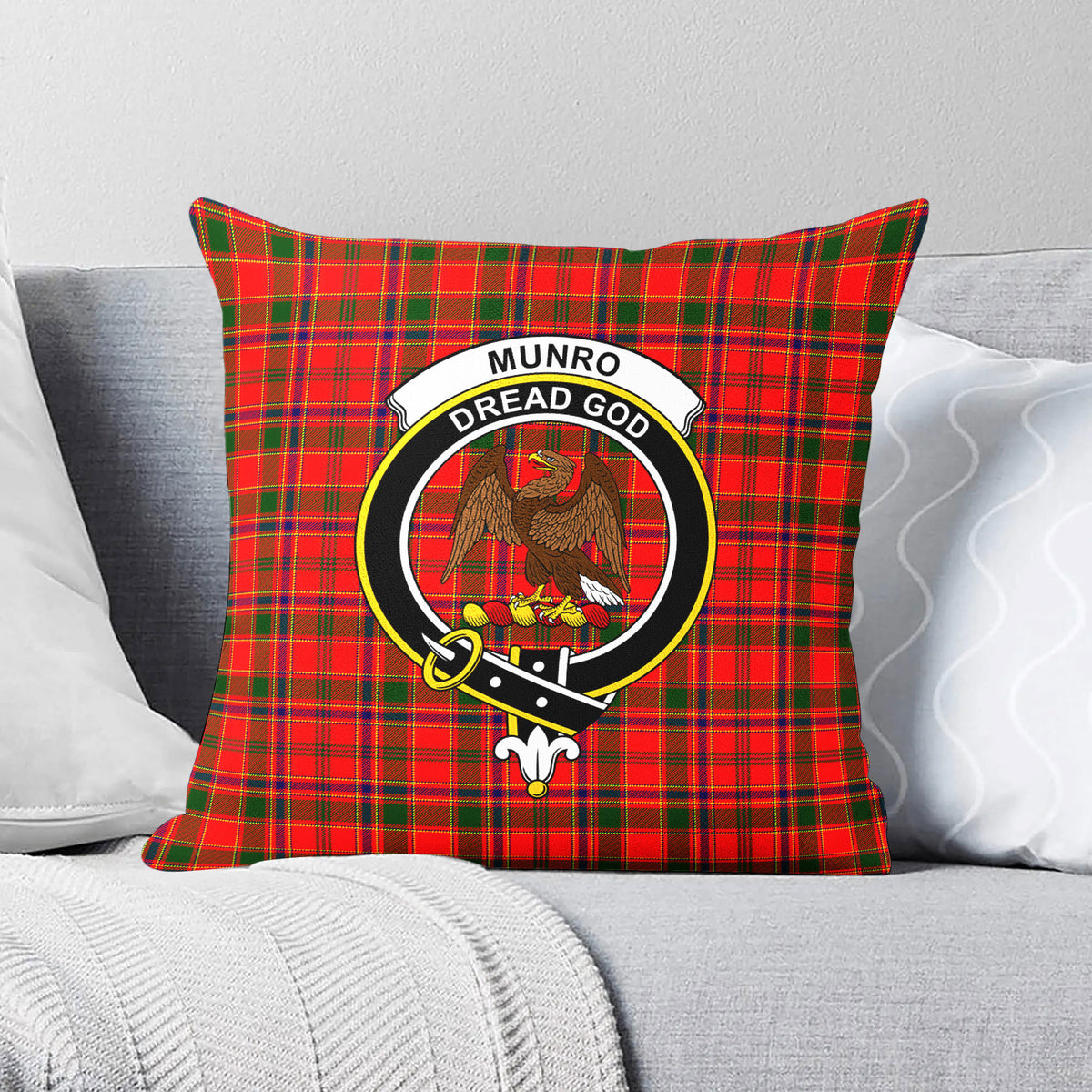Munro Modern Tartan Crest Pillow Cover