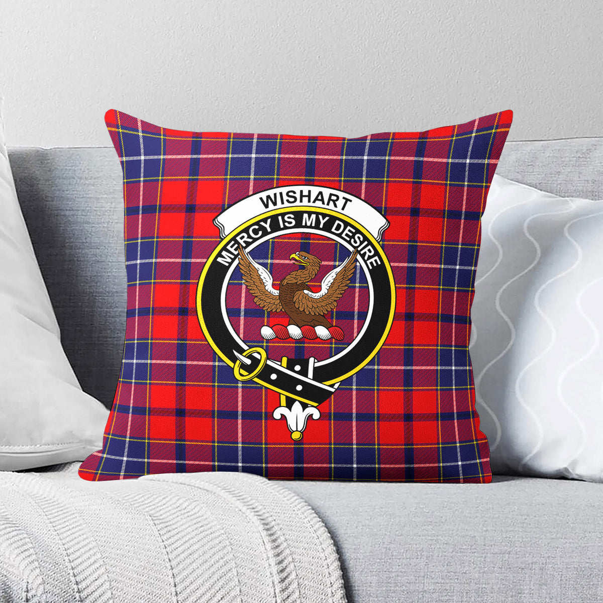 Wishart Dress Tartan Crest Pillow Cover