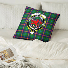 Young Modern Tartan Crest Pillow Cover