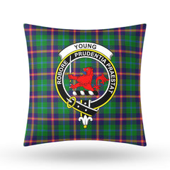 Young Modern Tartan Crest Pillow Cover