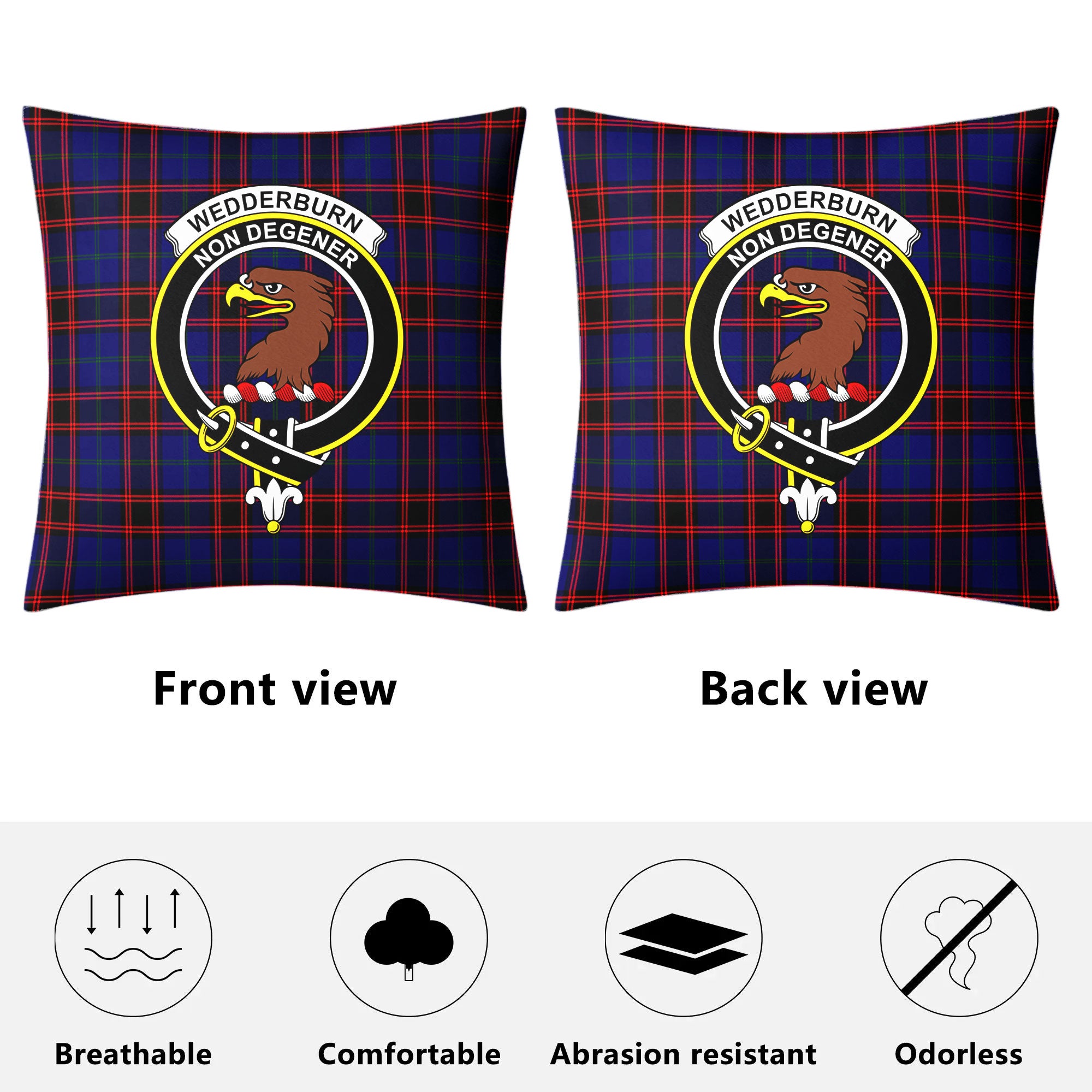 Wedderburn Tartan Crest Pillow Cover