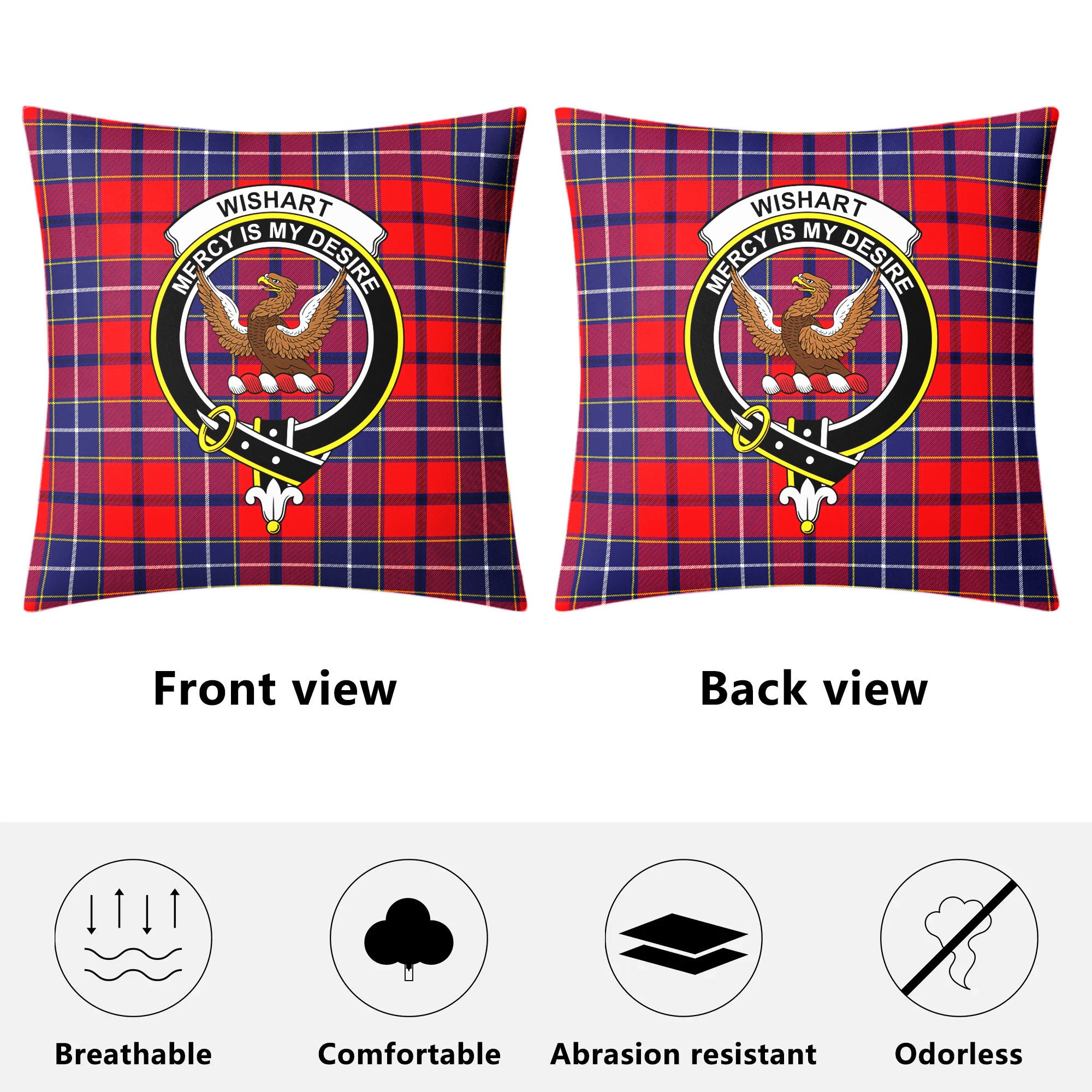 Wishart Dress Tartan Crest Pillow Cover