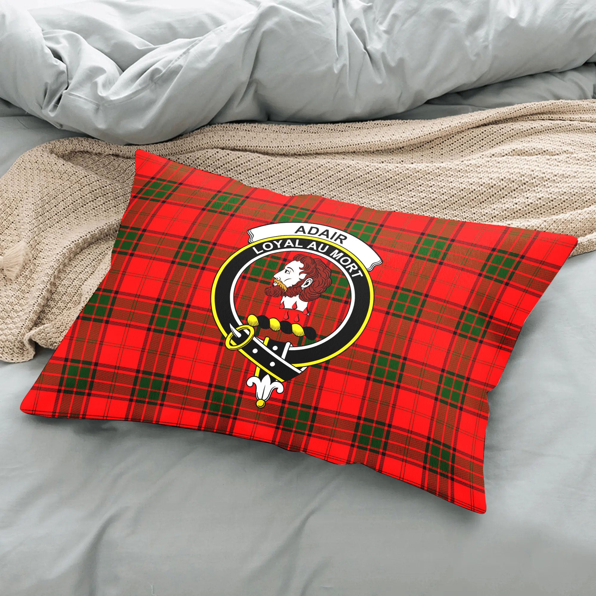 Adair Modern Tartan Crest Pillow Cover