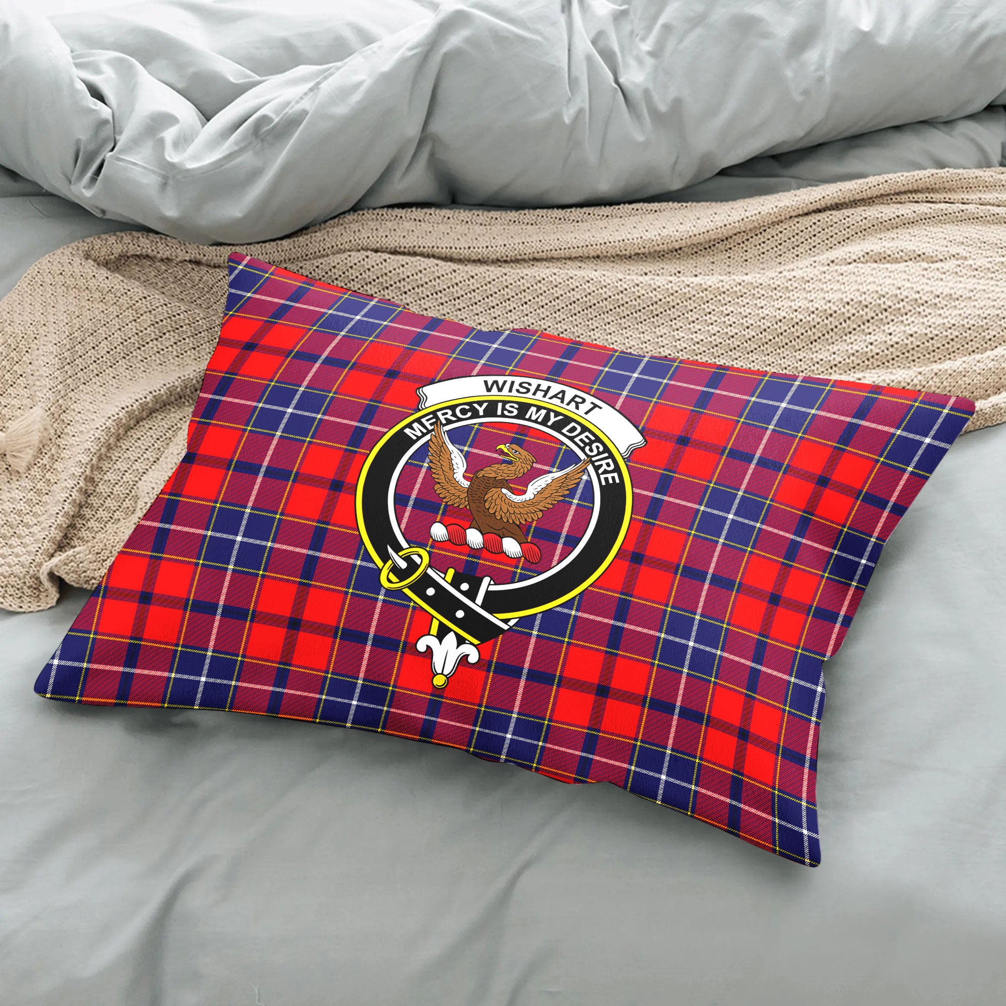 Wishart Dress Tartan Crest Pillow Cover