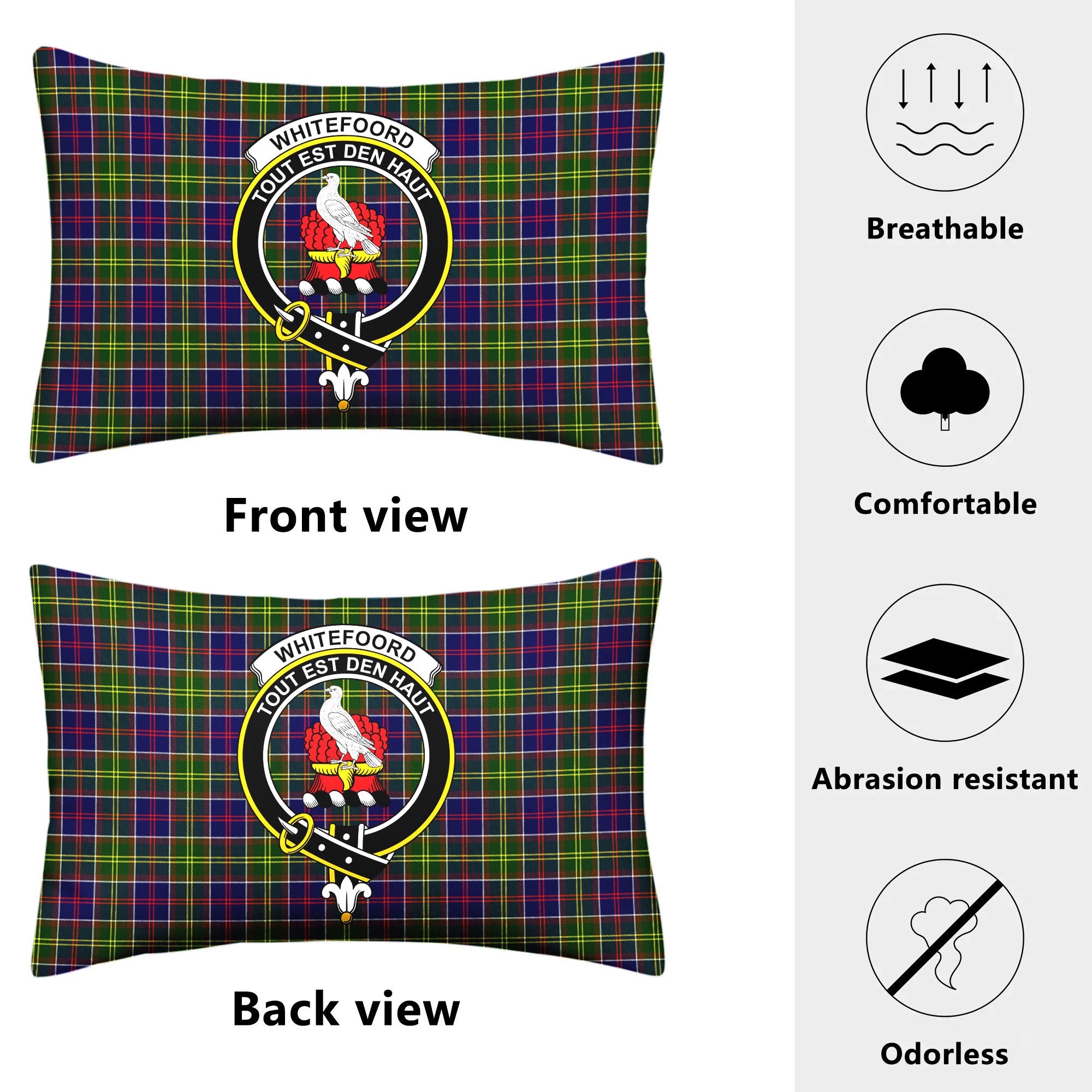 Whitefoord Tartan Crest Pillow Cover