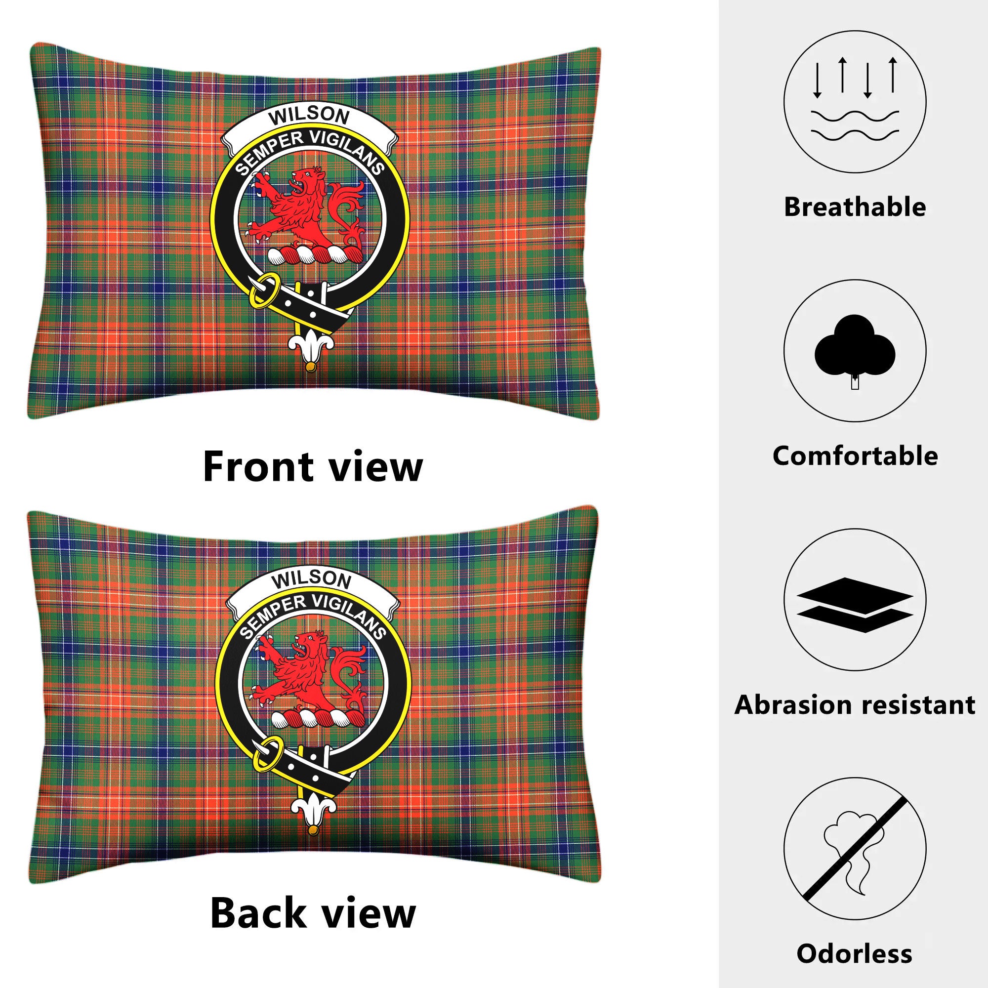 Wilson Ancient Tartan Crest Pillow Cover