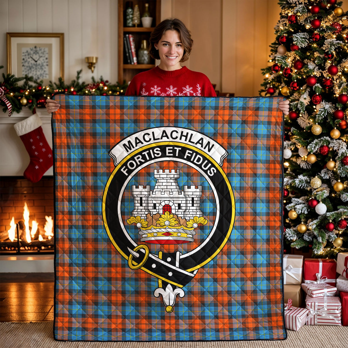 MacLachlan Ancient Tartan Crest Quilt