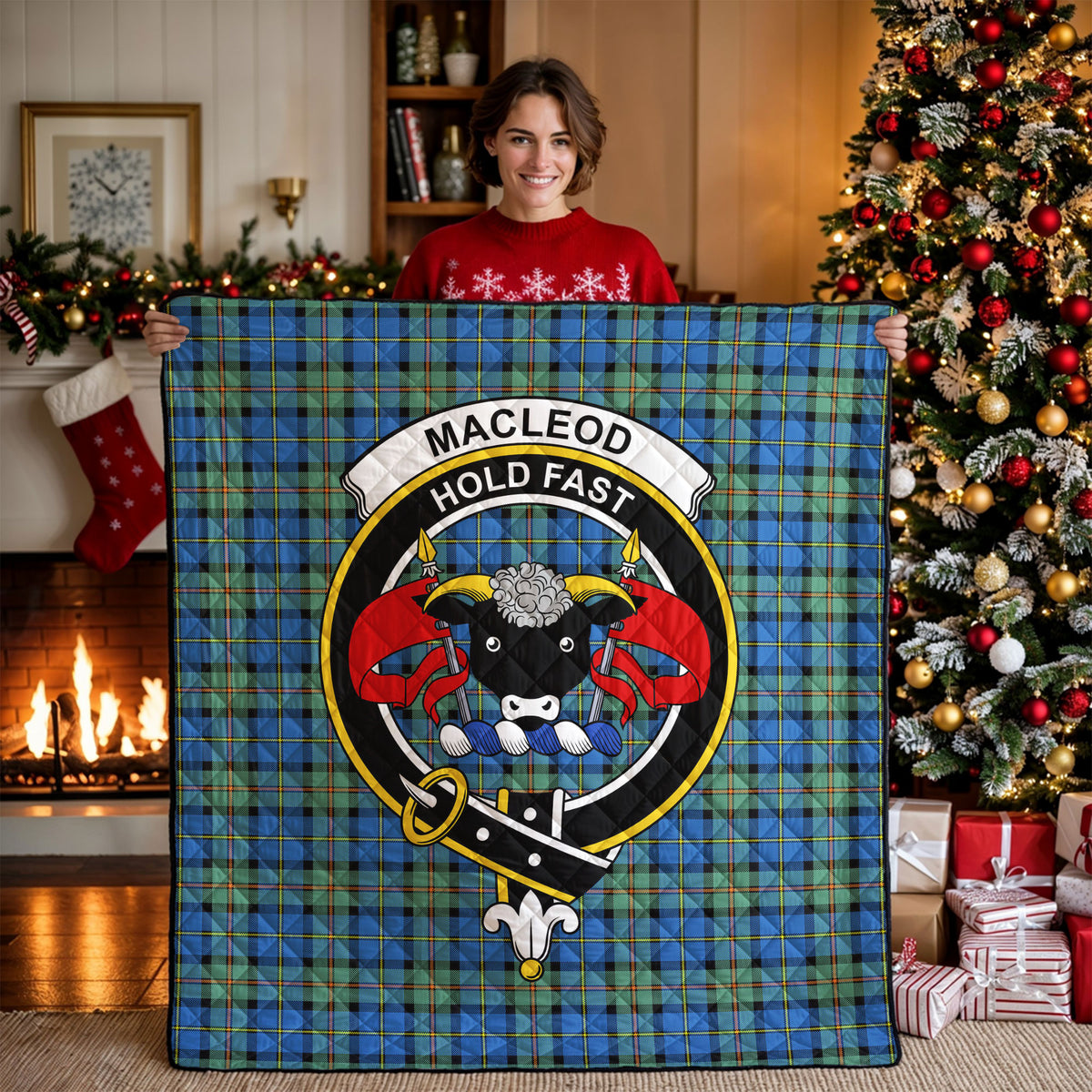 MacLeod of Harris Ancient Tartan Crest Quilt