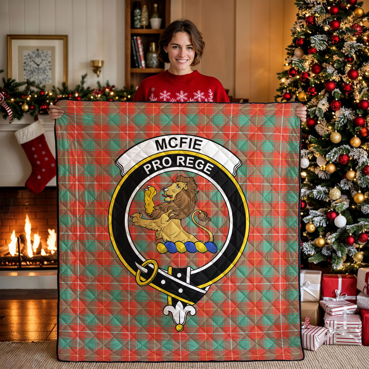 McFie Ancient Tartan Crest Quilt