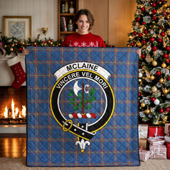 McLaine of Loch Buie Hunting Ancient Tartan Crest Quilt