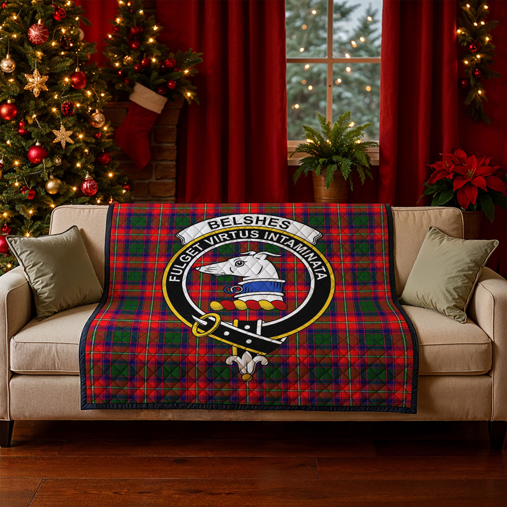 Belshes Tartan Crest Quilt