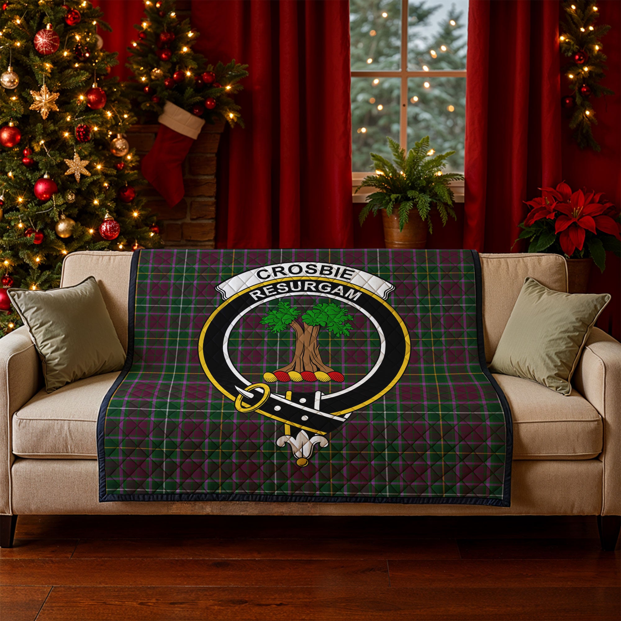 Crosbie Tartan Crest Quilt