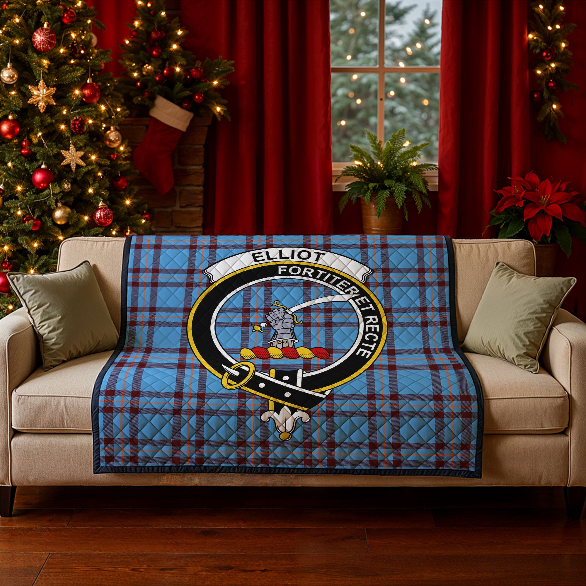 Elliot Ancient Tartan Crest Quilt