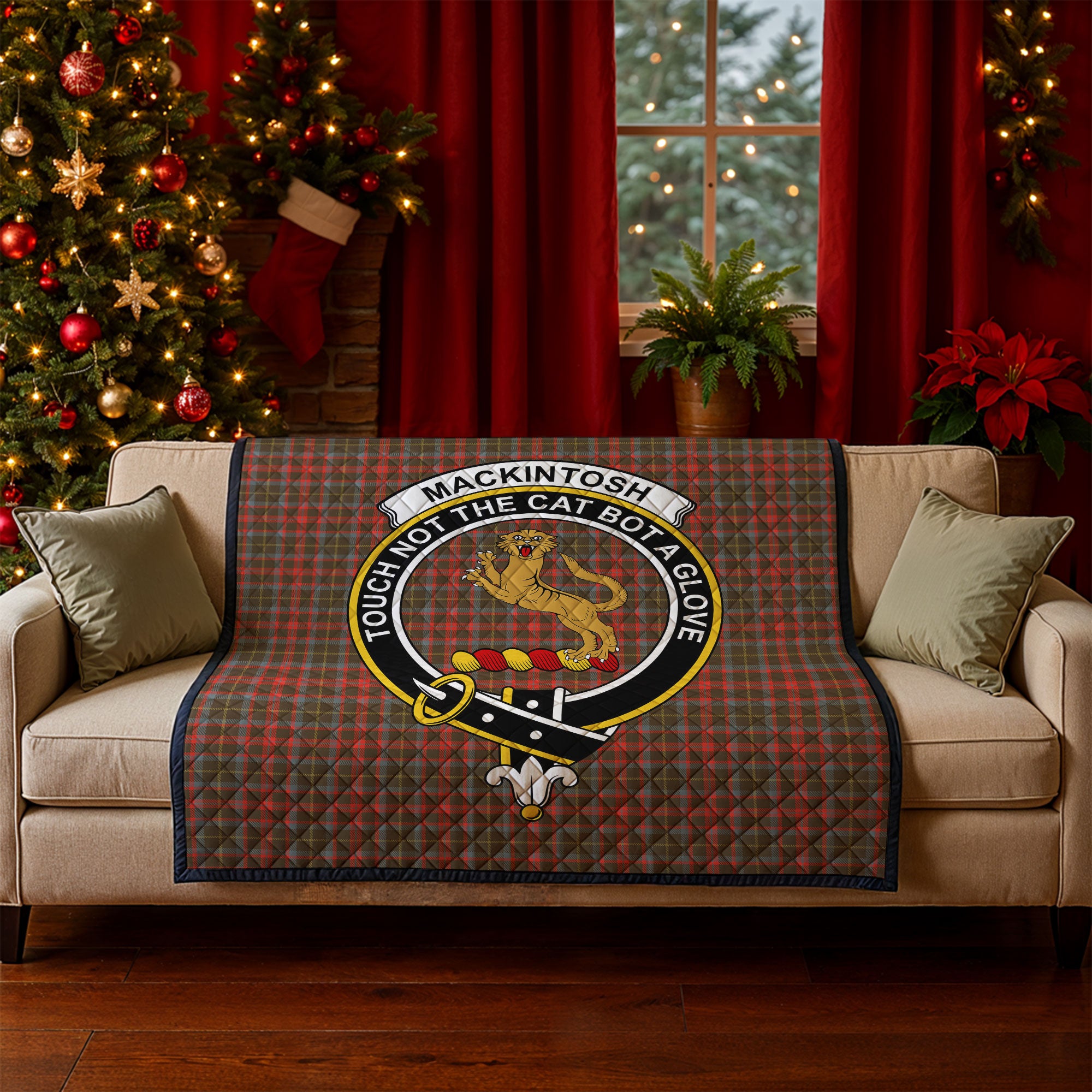 MacKintosh Hunting Weathered Tartan Crest Quilt