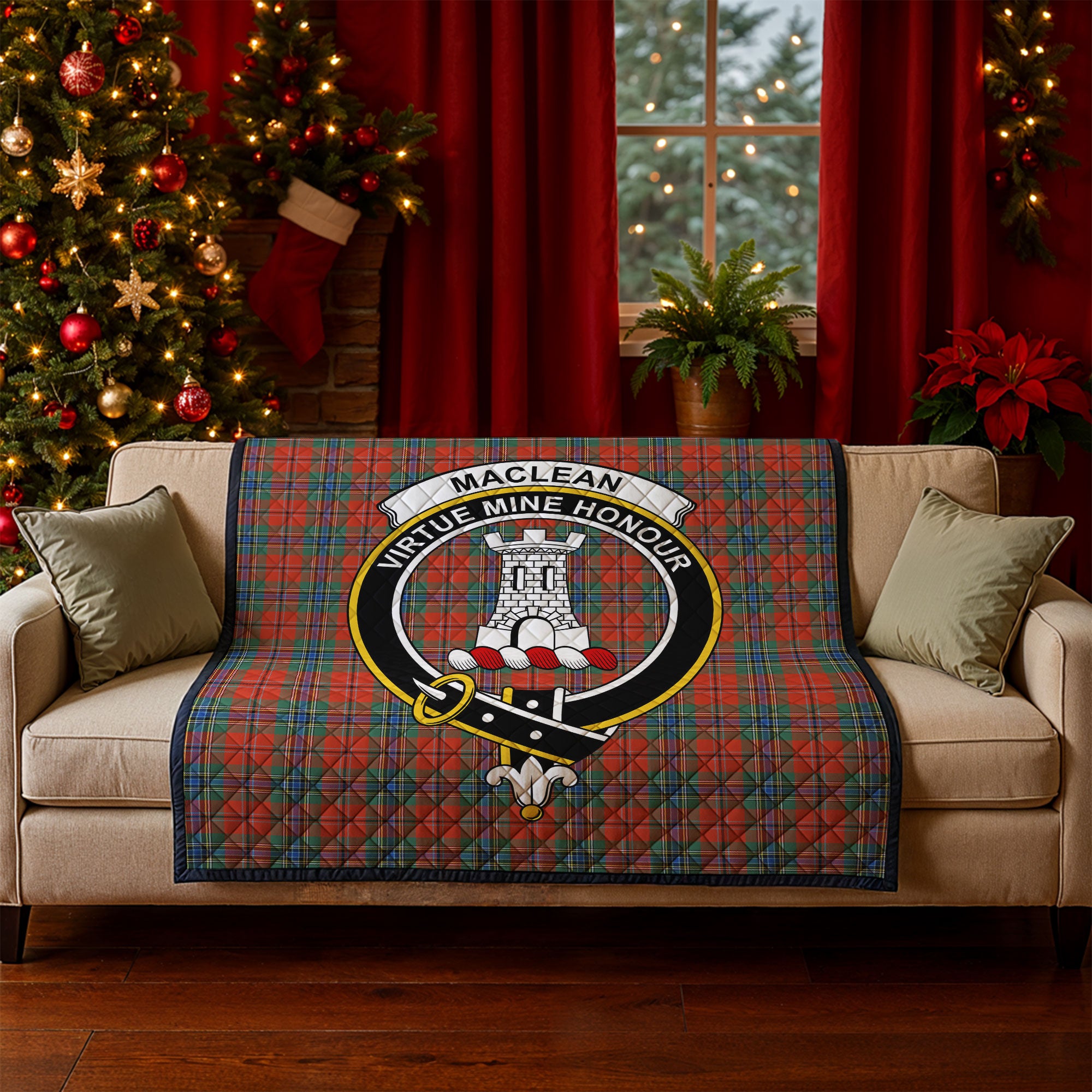 MacLean of Duart Ancient Tartan Crest Quilt