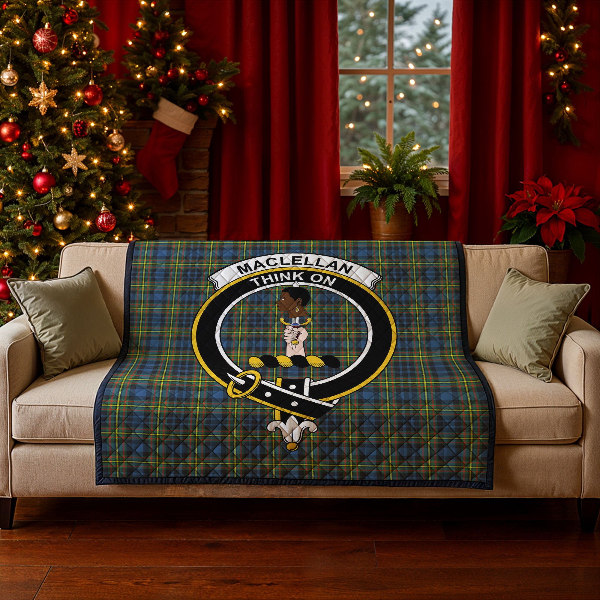 MacLellan Ancient Tartan Crest Quilt