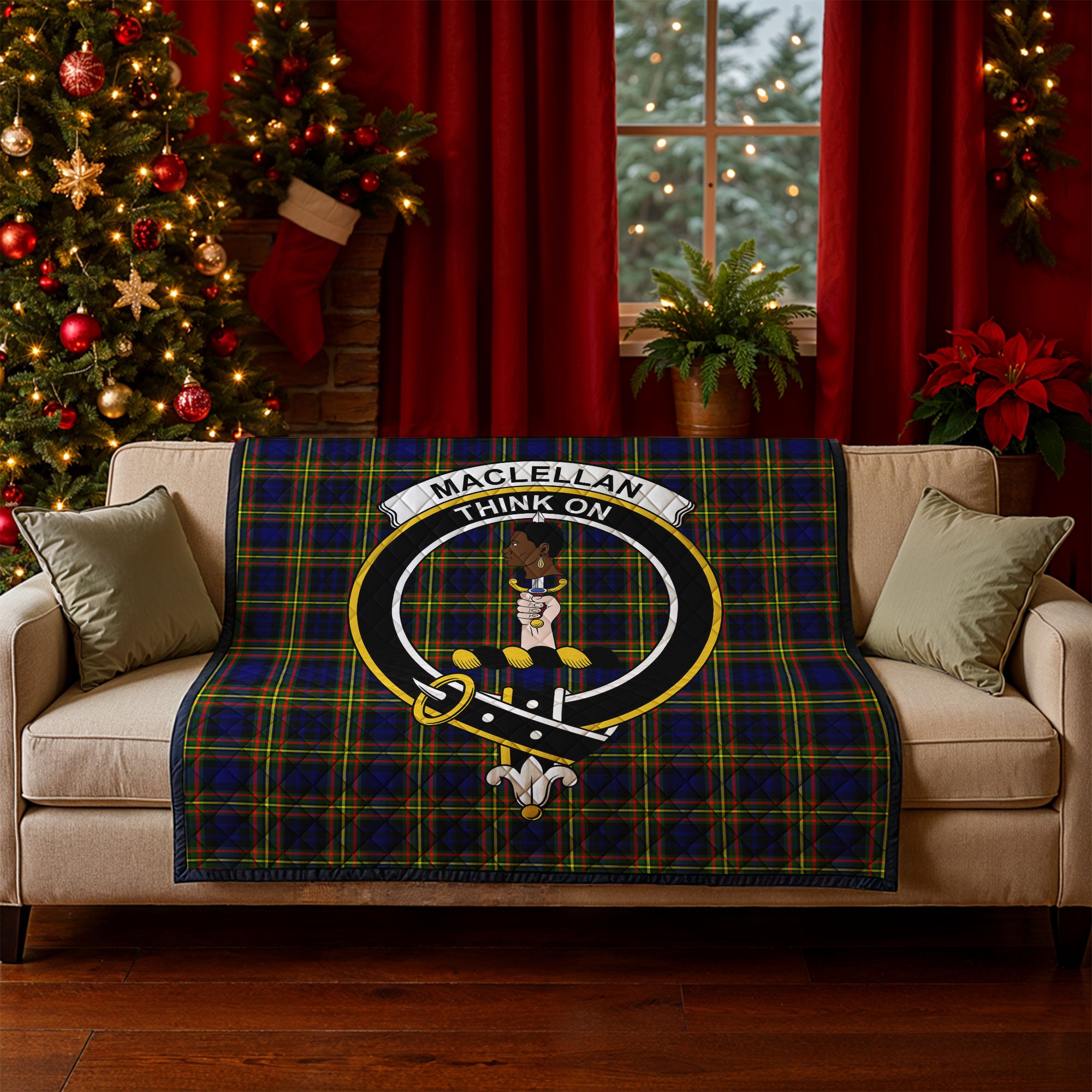 MacLellan Modern Tartan Crest Quilt