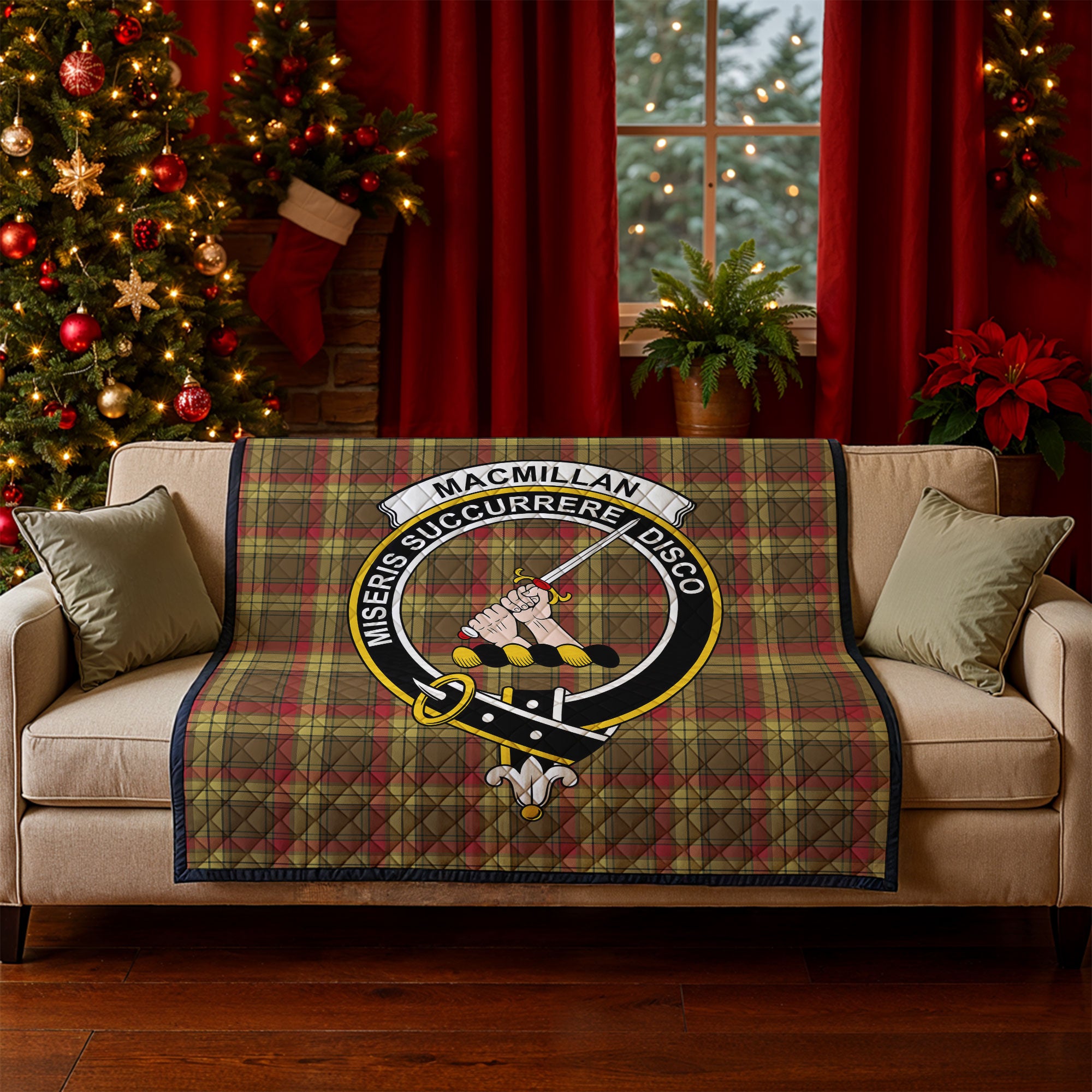 MacMillan Old Weathered Tartan Crest Quilt