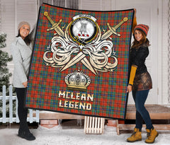 McLean of Duart Ancient Tartan Crest Legend Gold Royal Premium Quilt