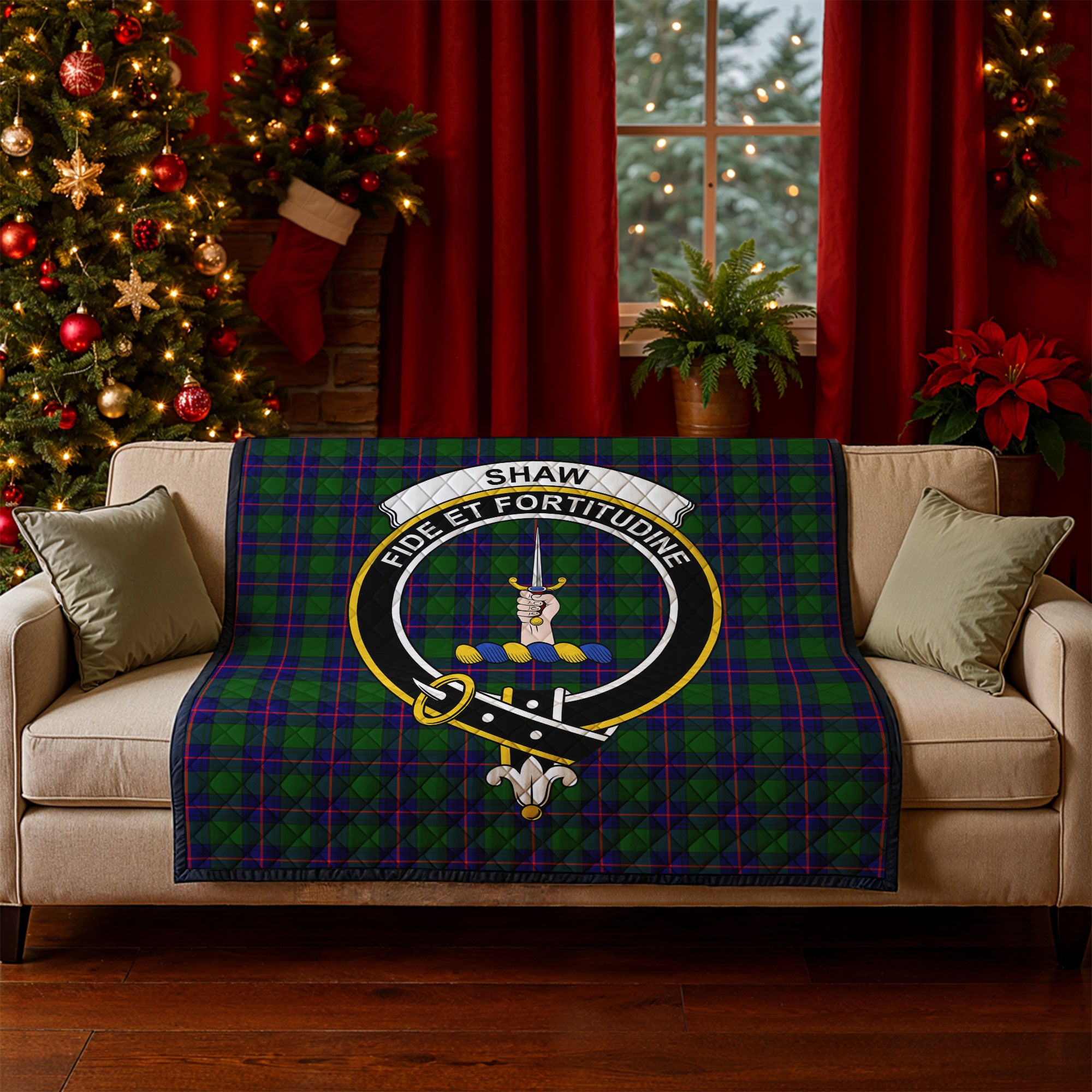 Shaw Modern Tartan Crest Quilt