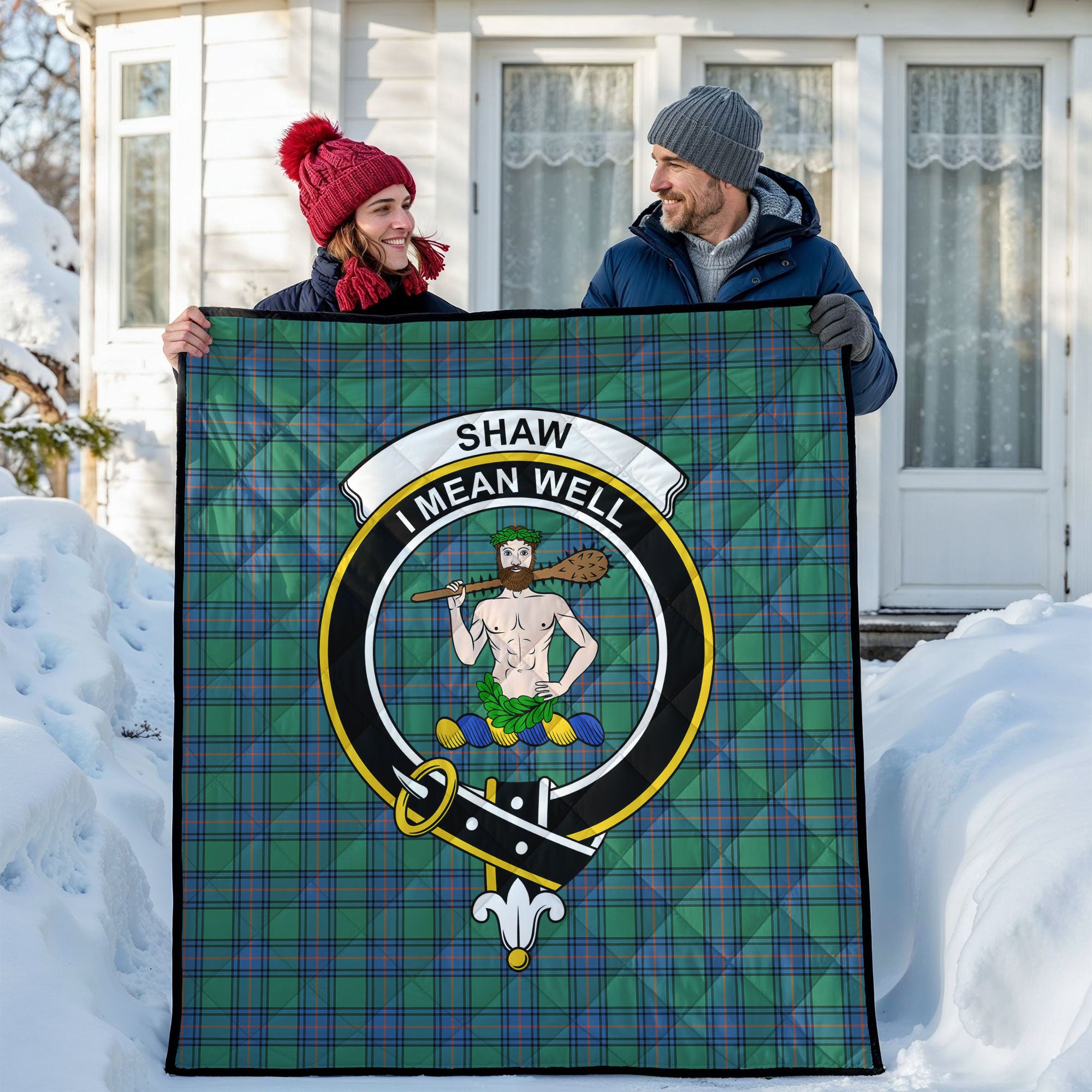 Shaw (of Sauchie) Ancient Tartan Crest Quilt