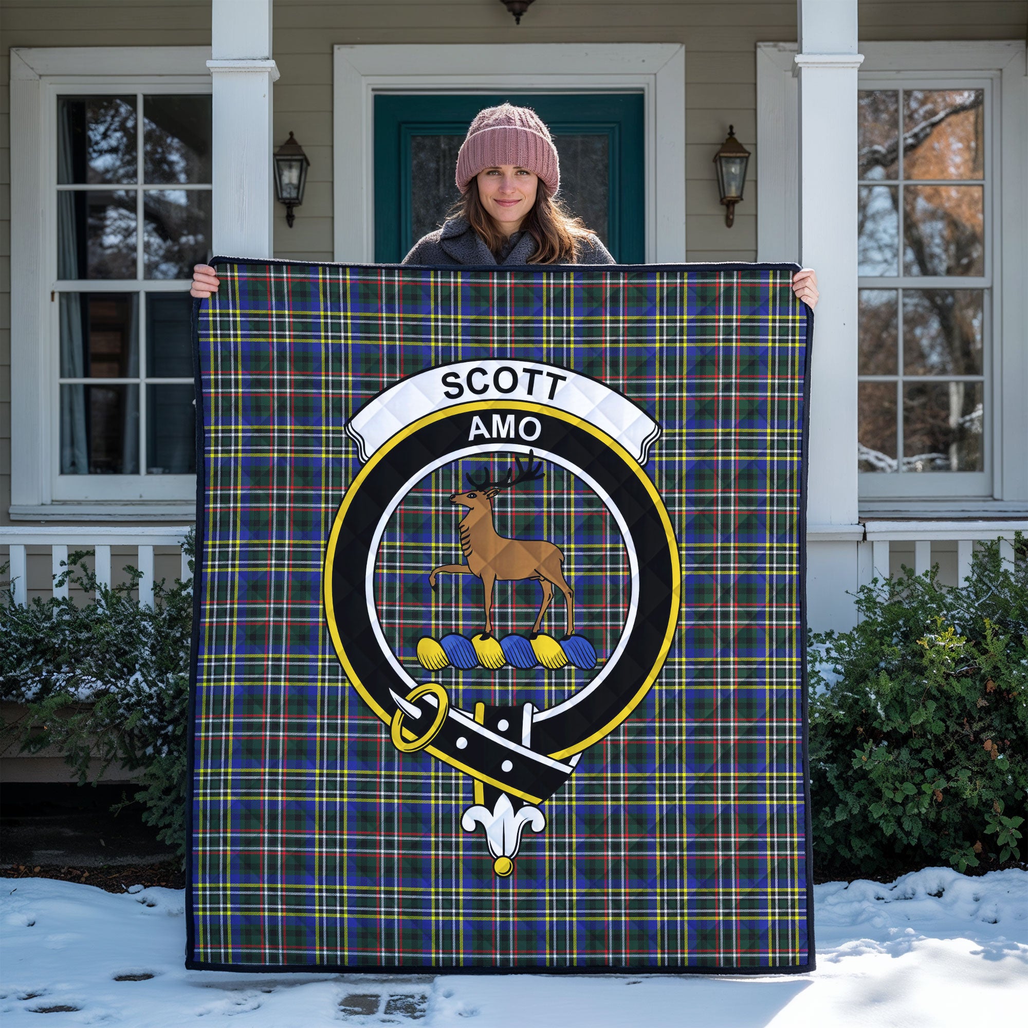 Scott Green Modern Tartan Crest Quilt