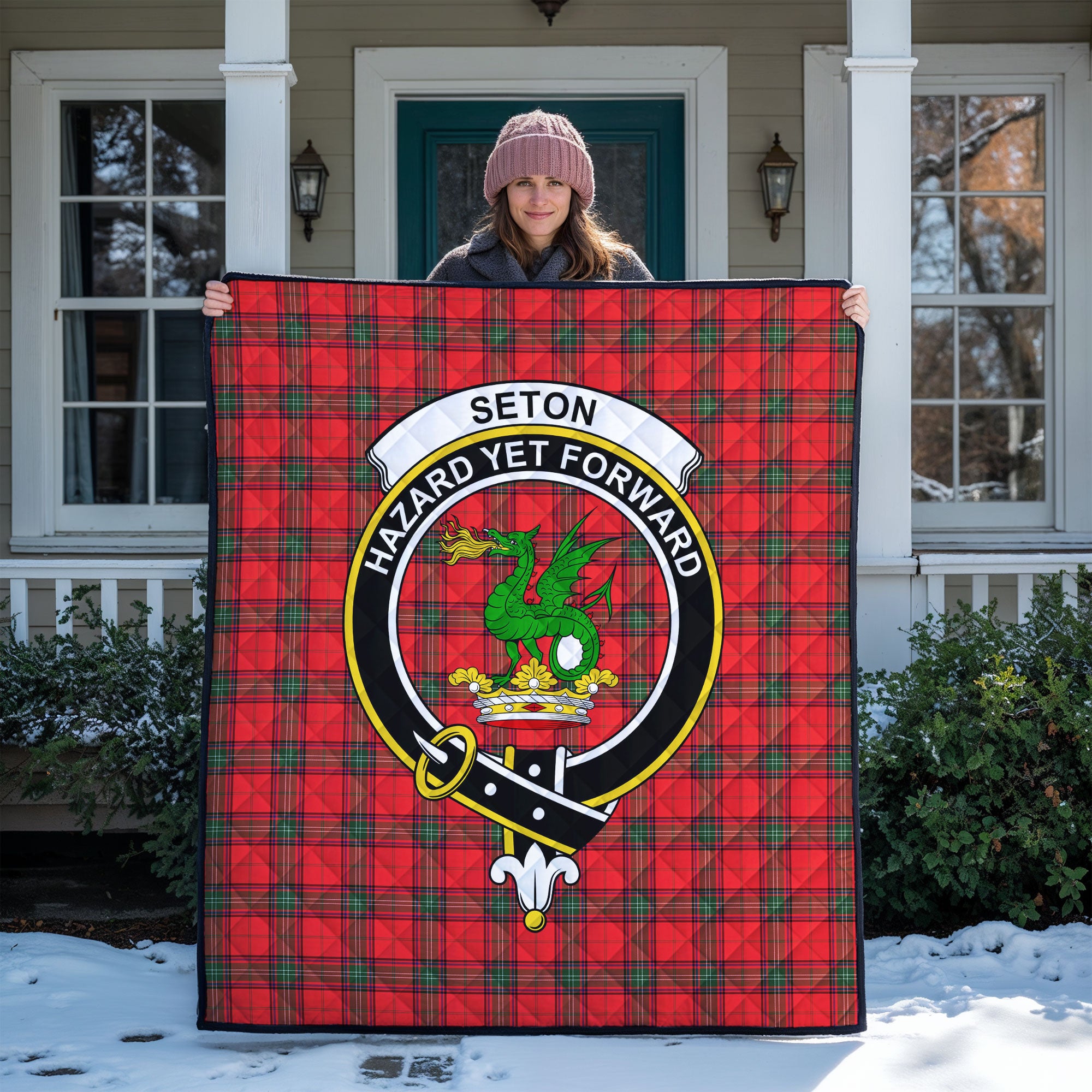 Seton Modern Tartan Crest Quilt