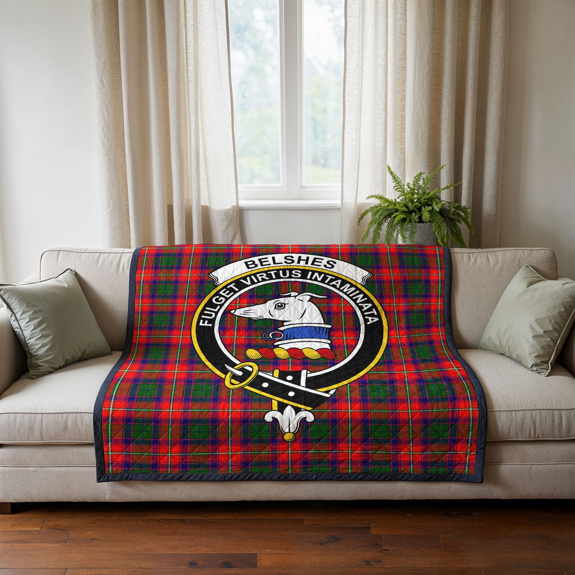 Belshes Tartan Crest Quilt