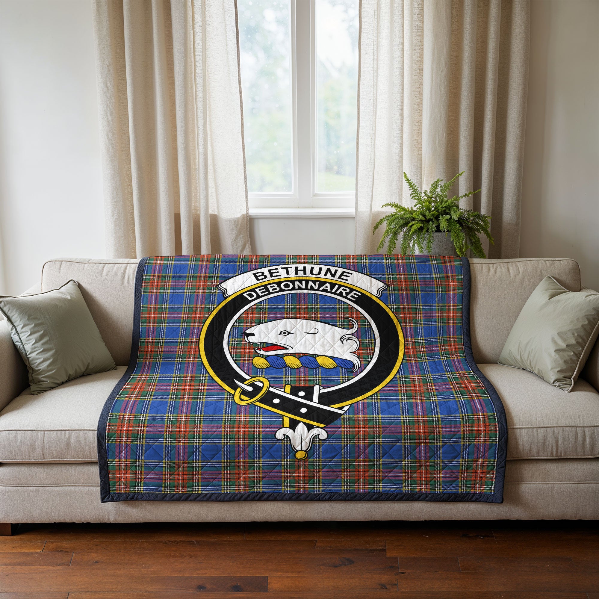 Bethune Ancient Tartan Crest Quilt