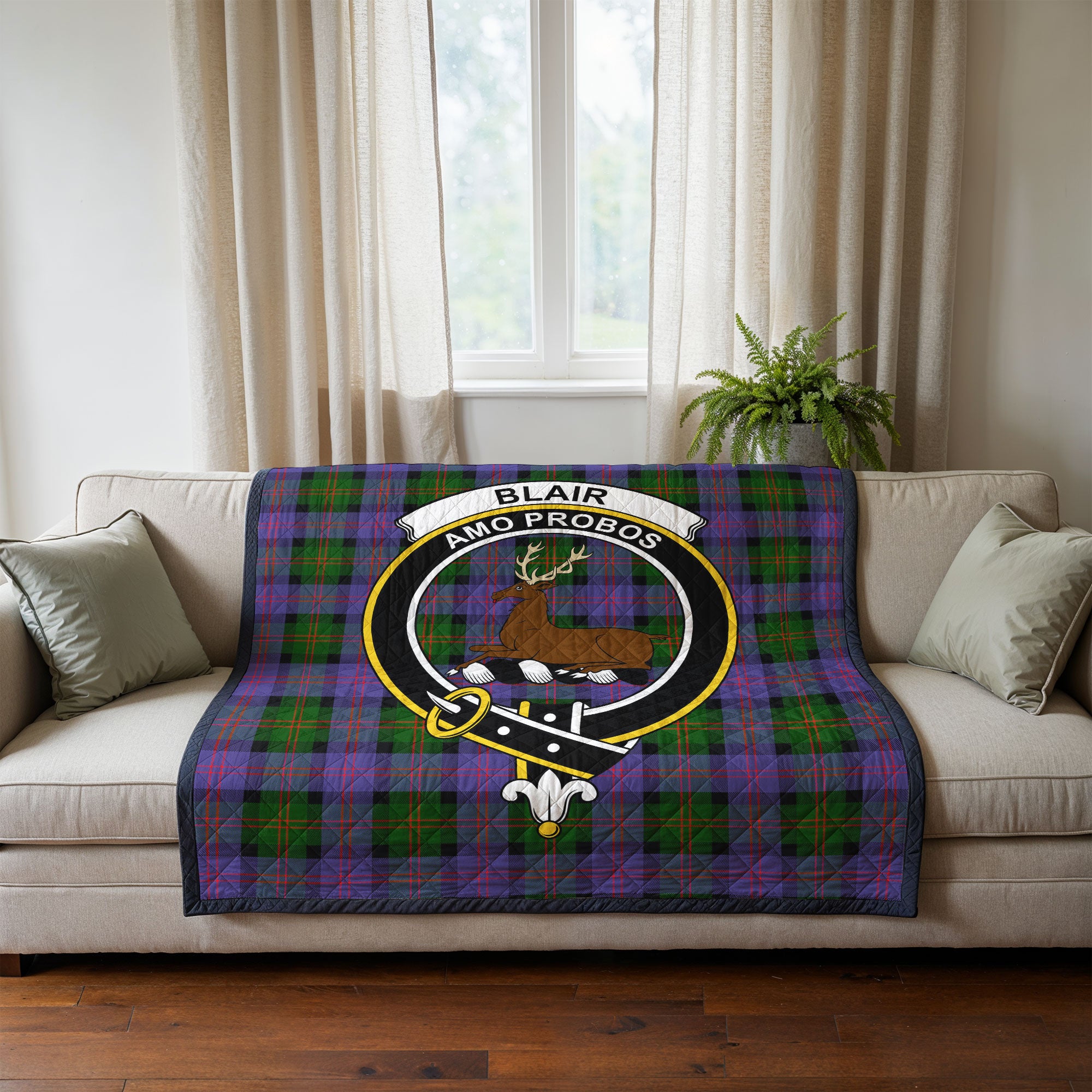 Blair Modern Tartan Crest Quilt