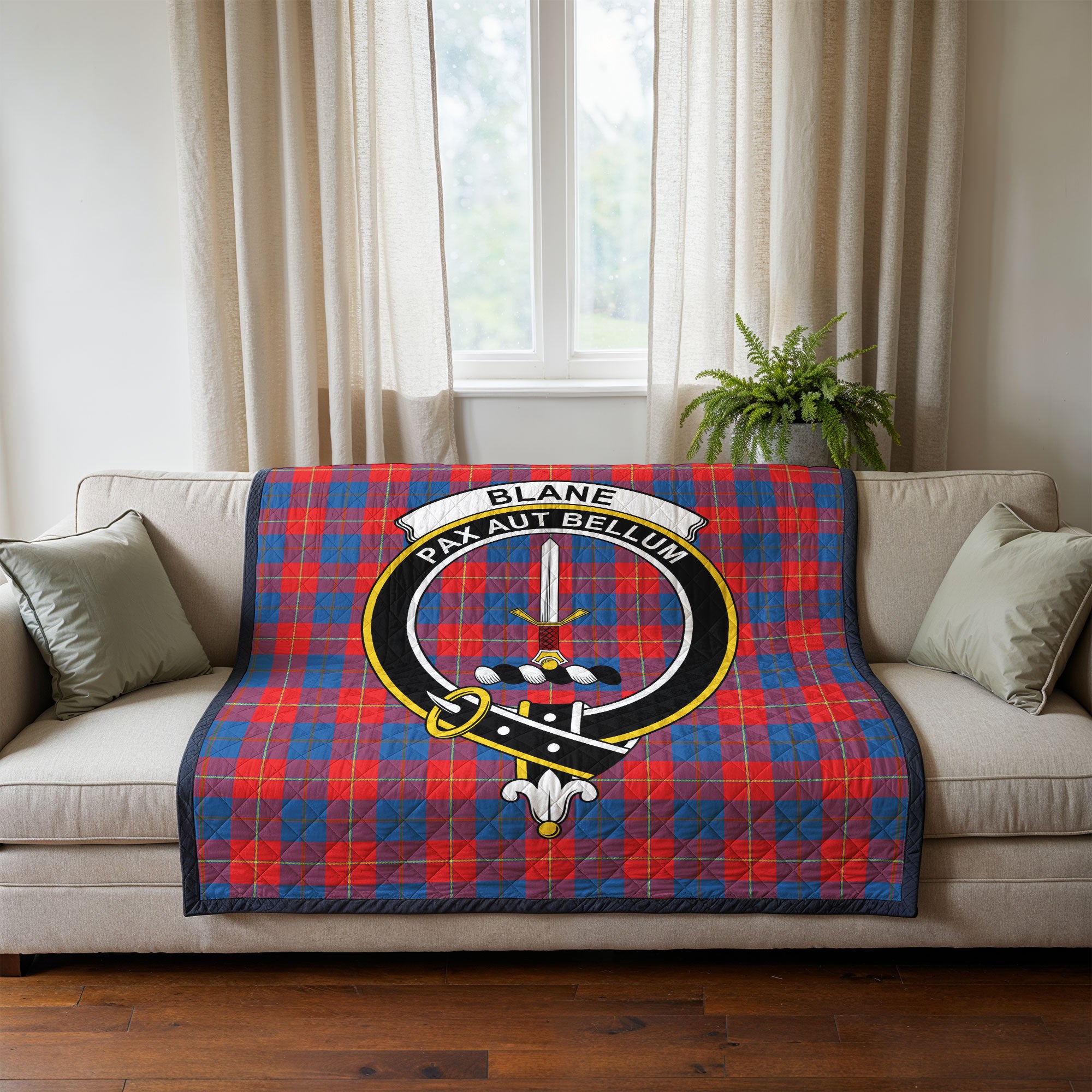 Blane Tartan Crest Quilt