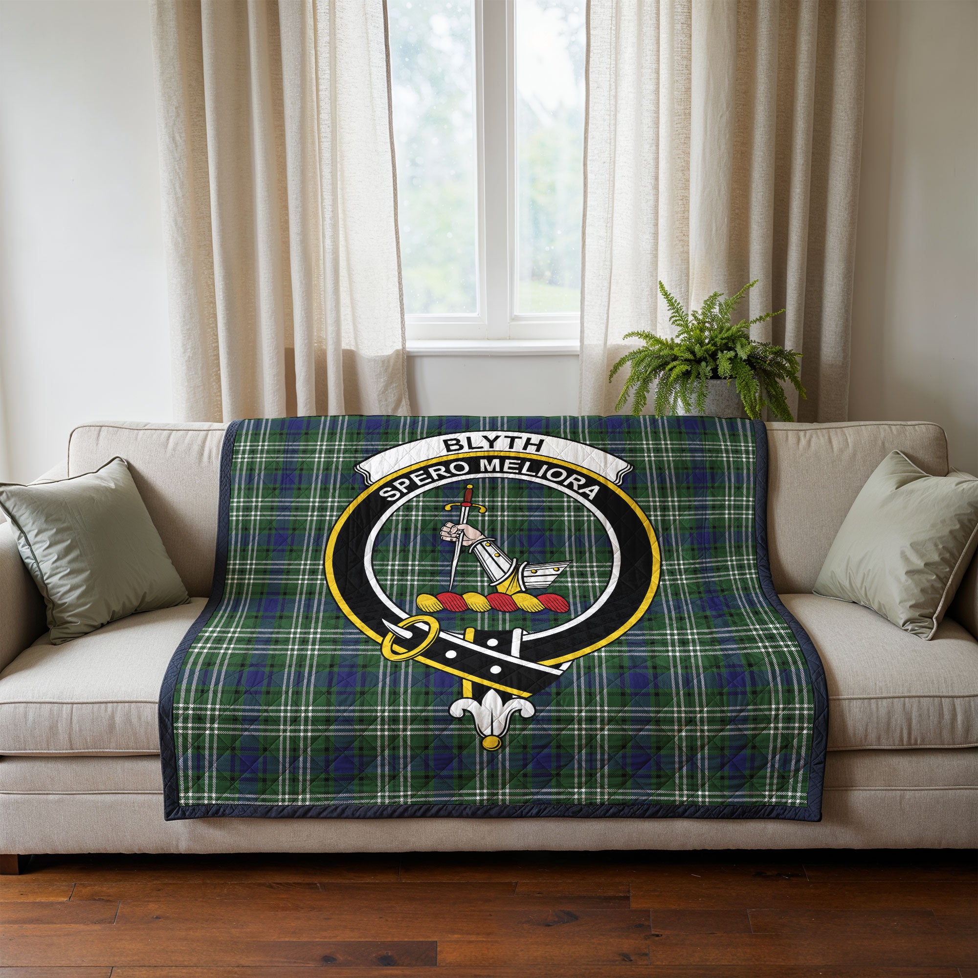 Blyth Tartan Crest Quilt