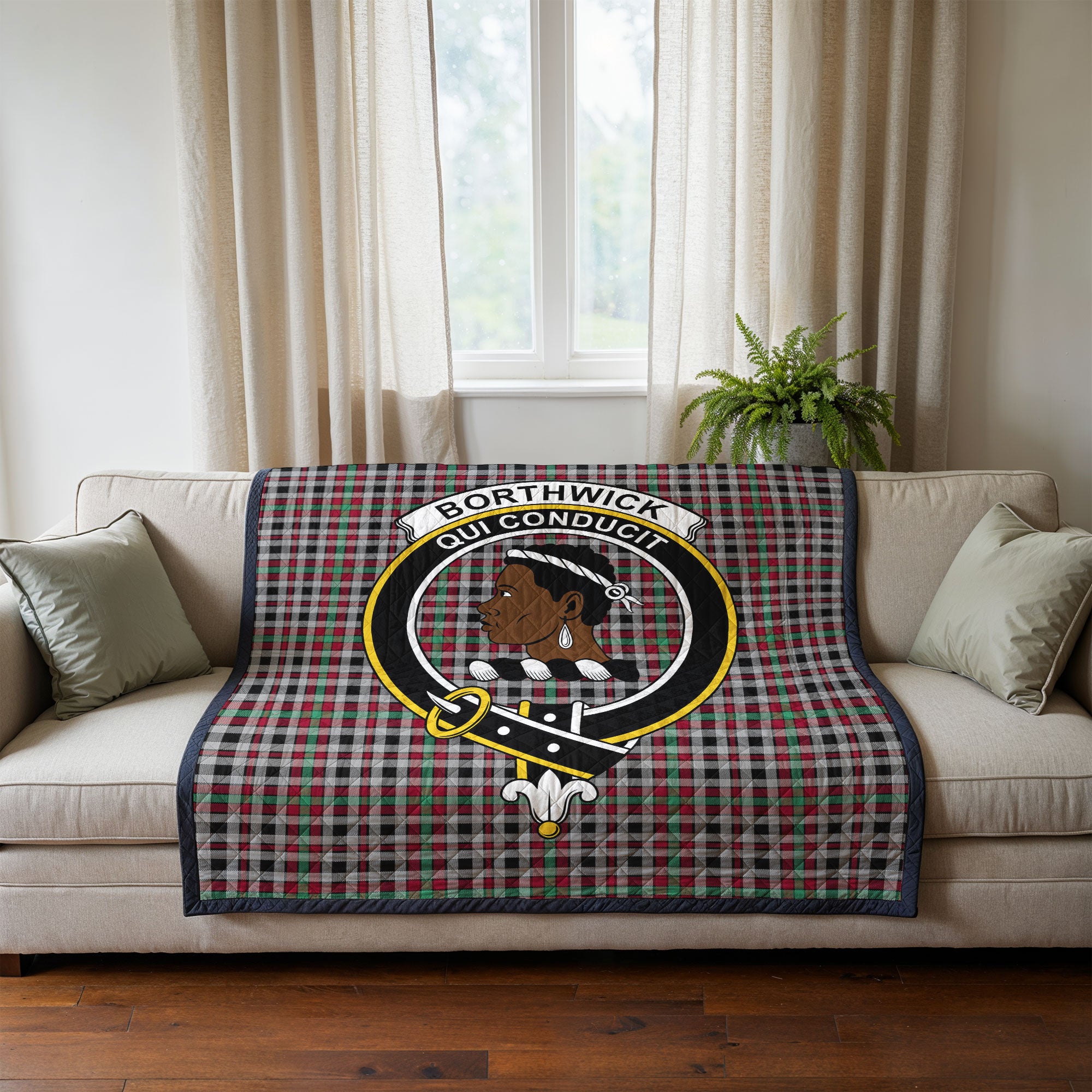 Borthwick Ancient Tartan Crest Quilt