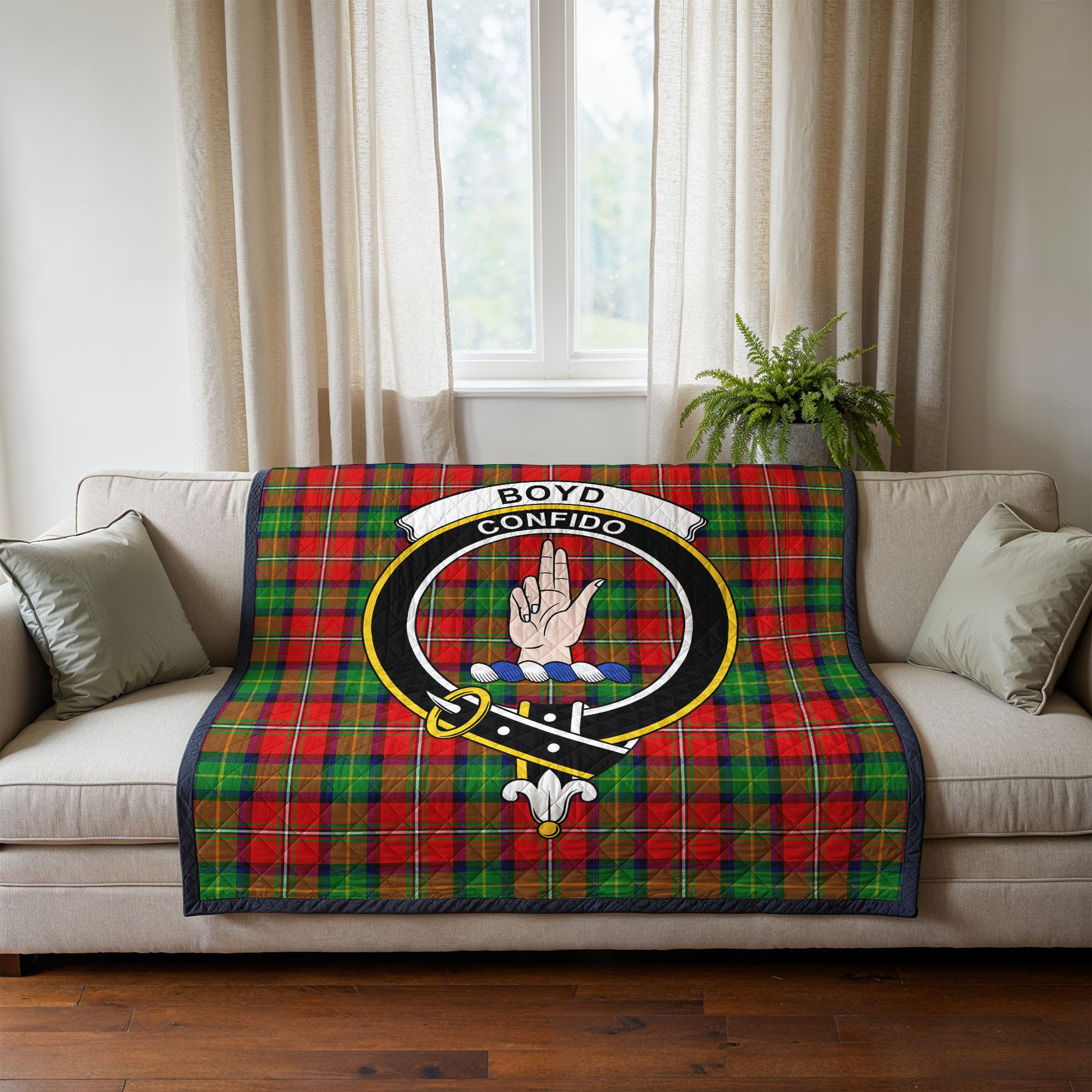 Boyd Modern Tartan Crest Quilt