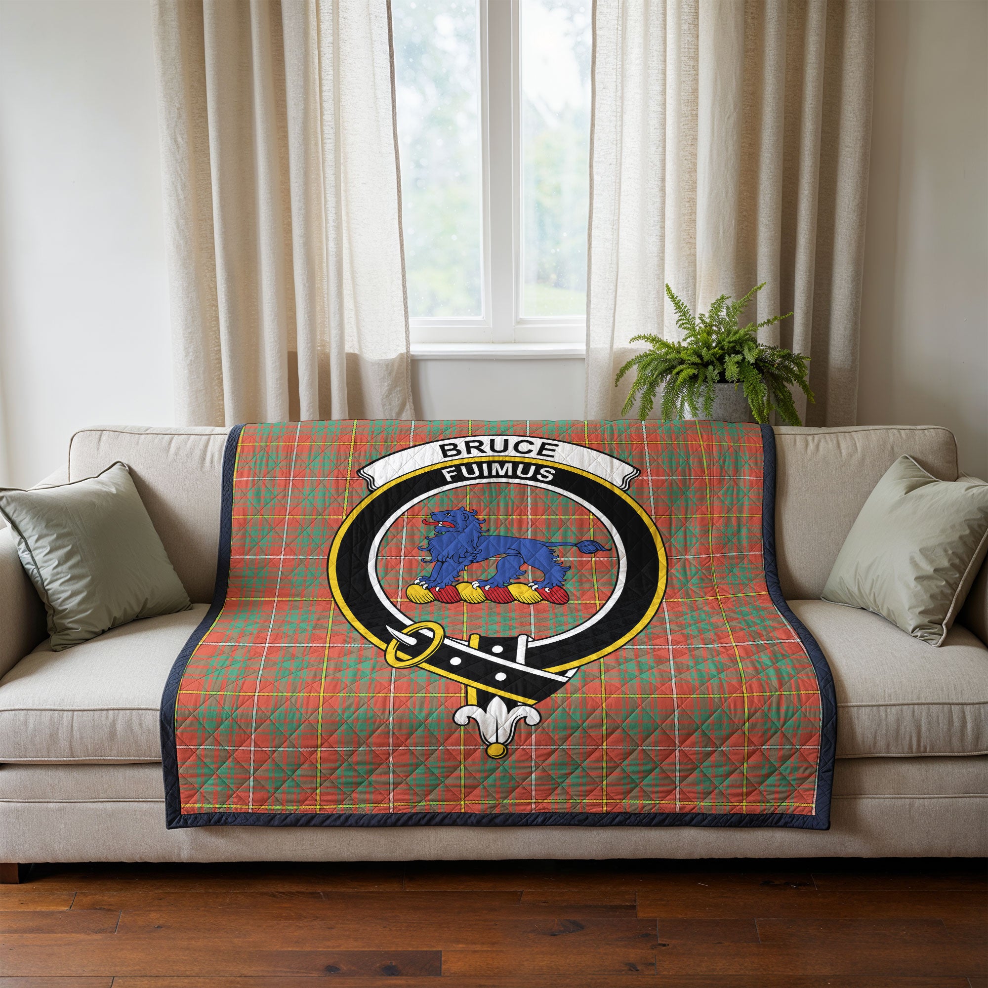 Bruce Ancient Tartan Crest Quilt
