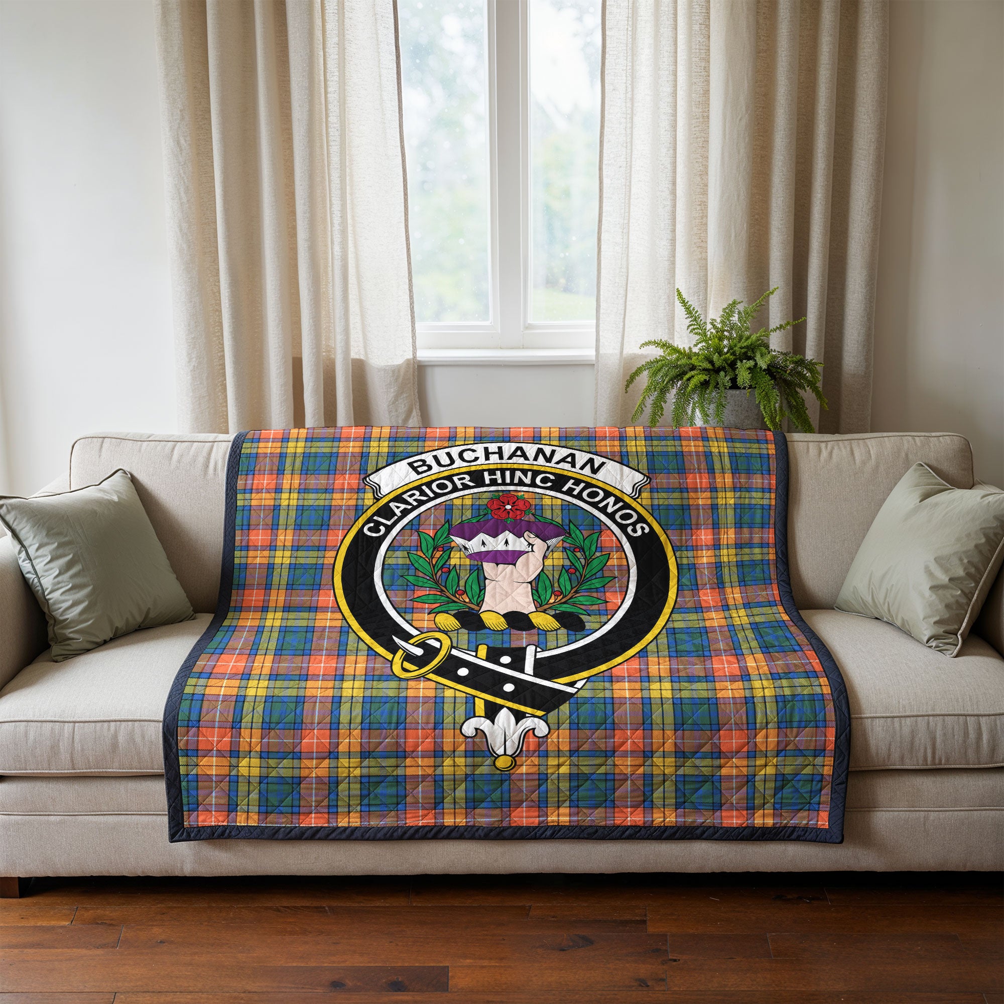 Buchanan Ancient Tartan Crest Quilt
