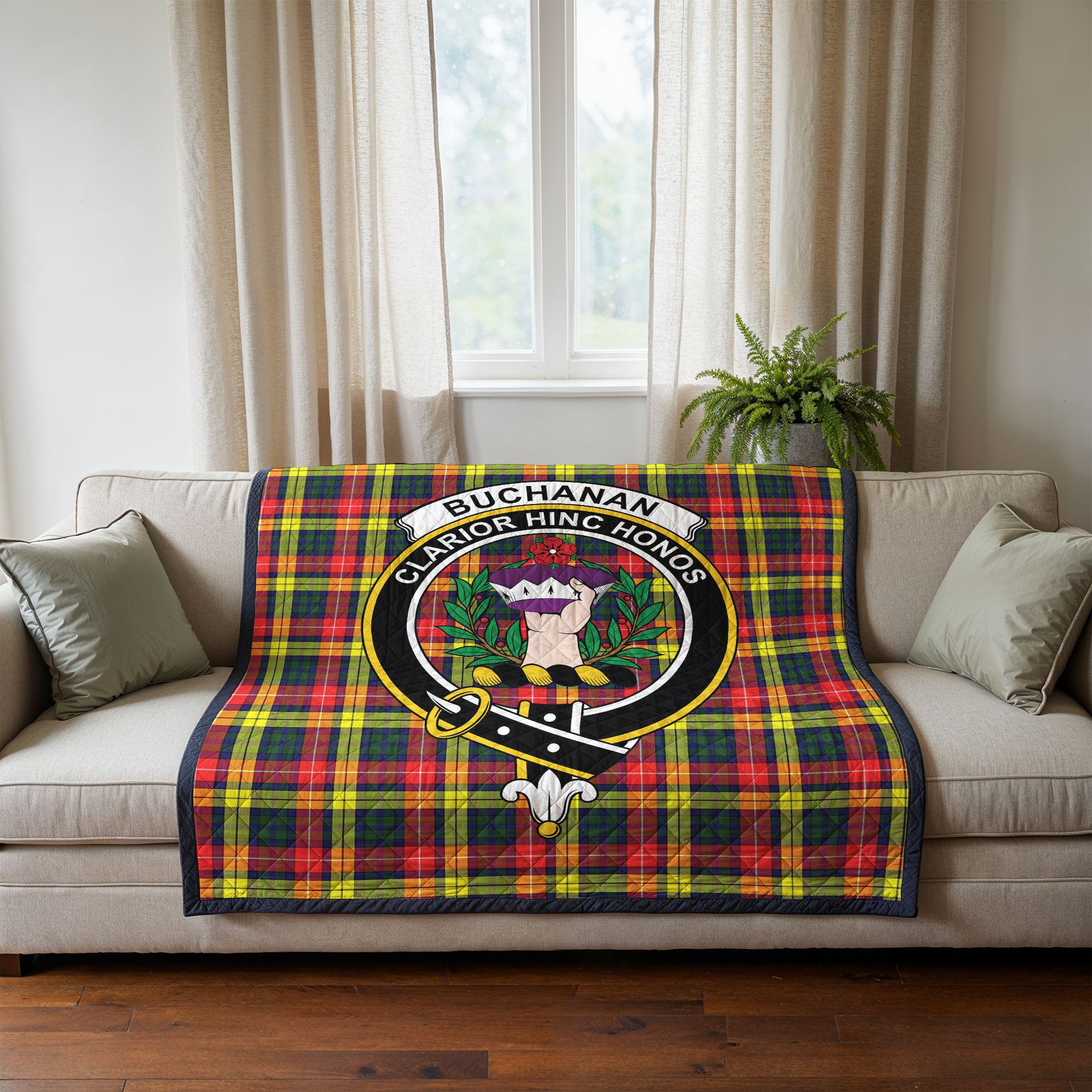 Buchanan Modern Tartan Crest Quilt