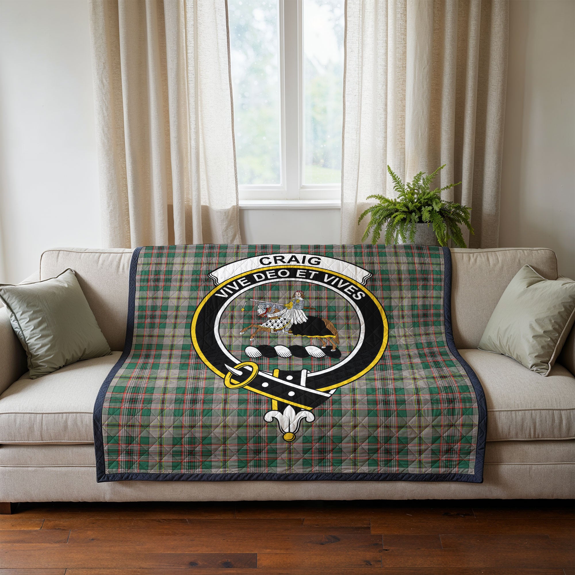 Craig Ancient Tartan Crest Quilt