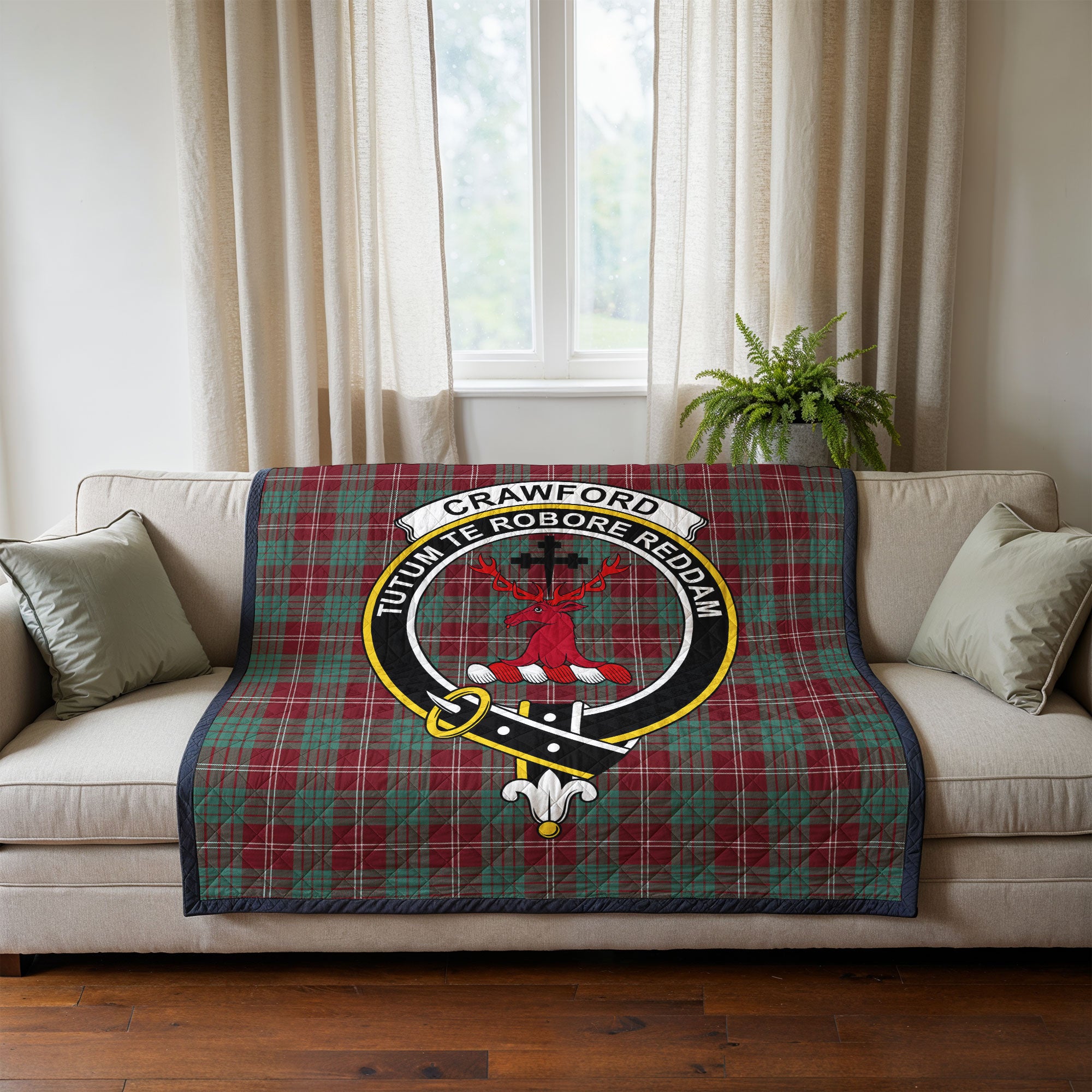 Crawford Modern Tartan Crest Quilt