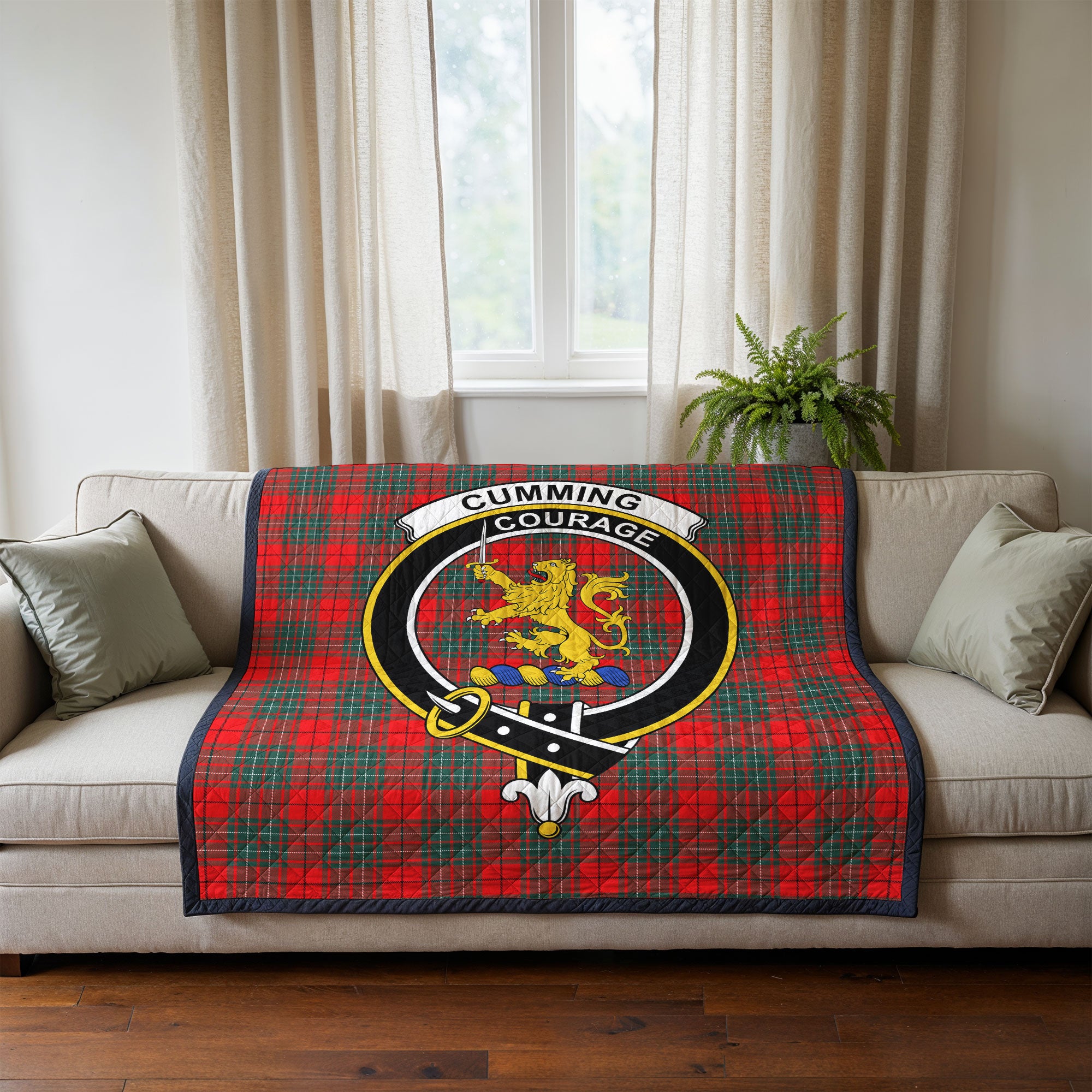 Cumming Modern Tartan Crest Quilt