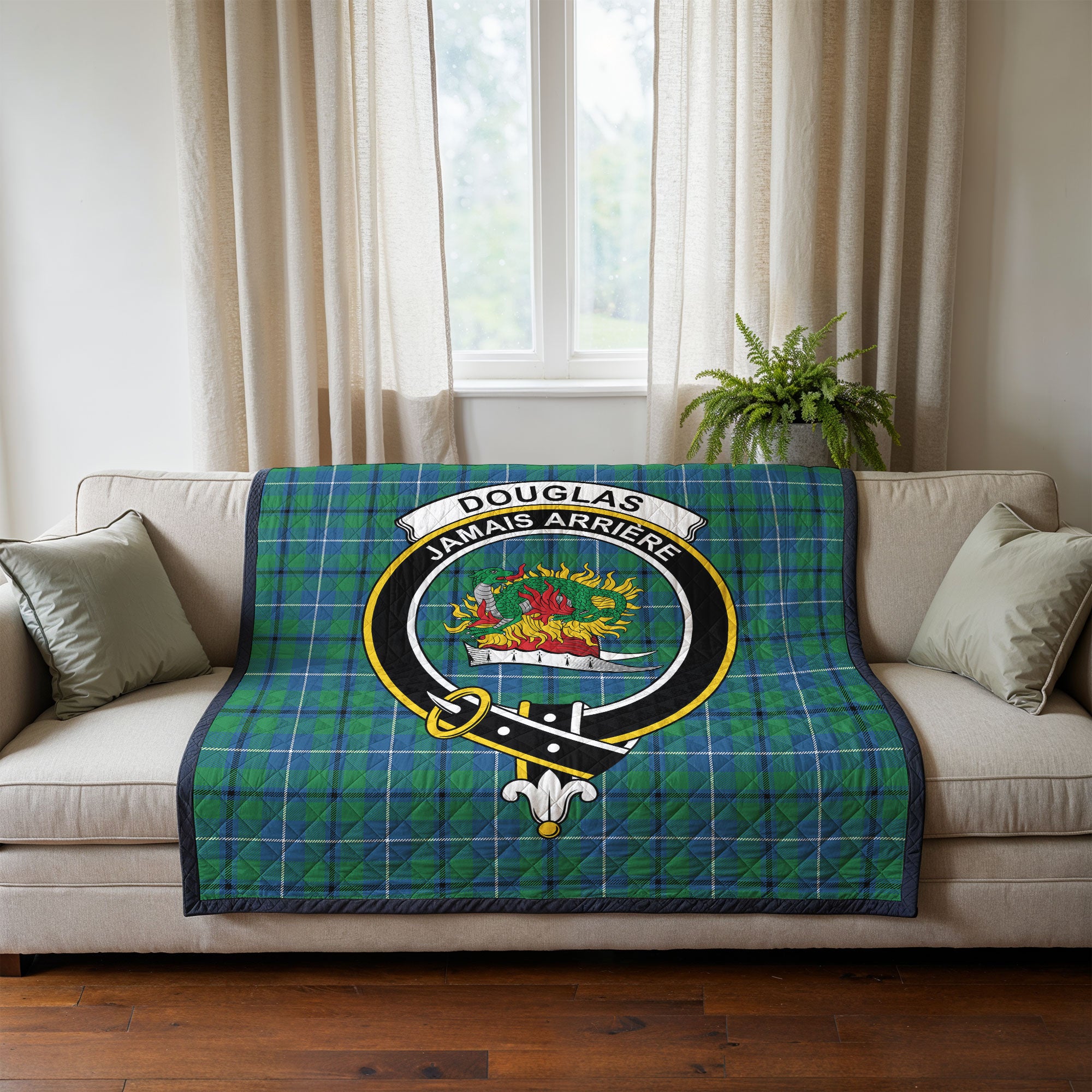Douglas Ancient Tartan Crest Quilt