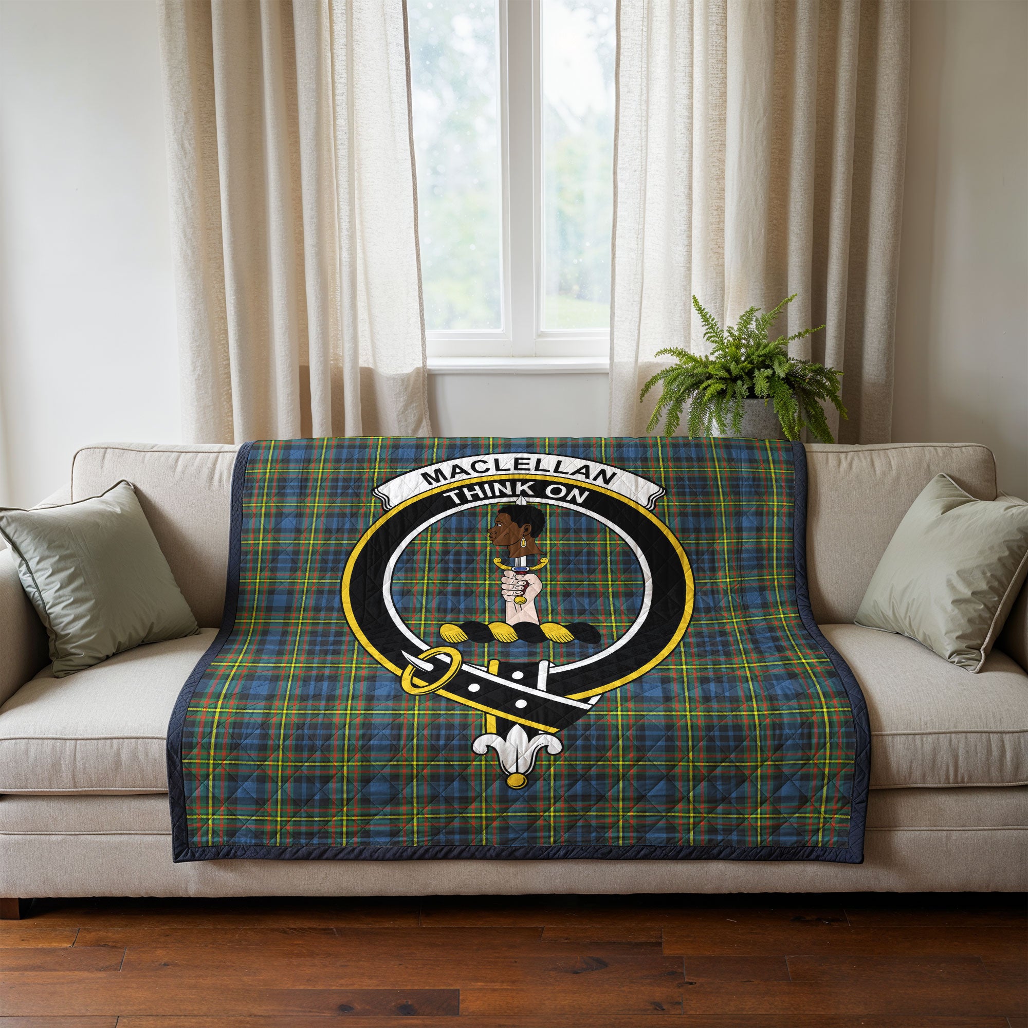 MacLellan Ancient Tartan Crest Quilt